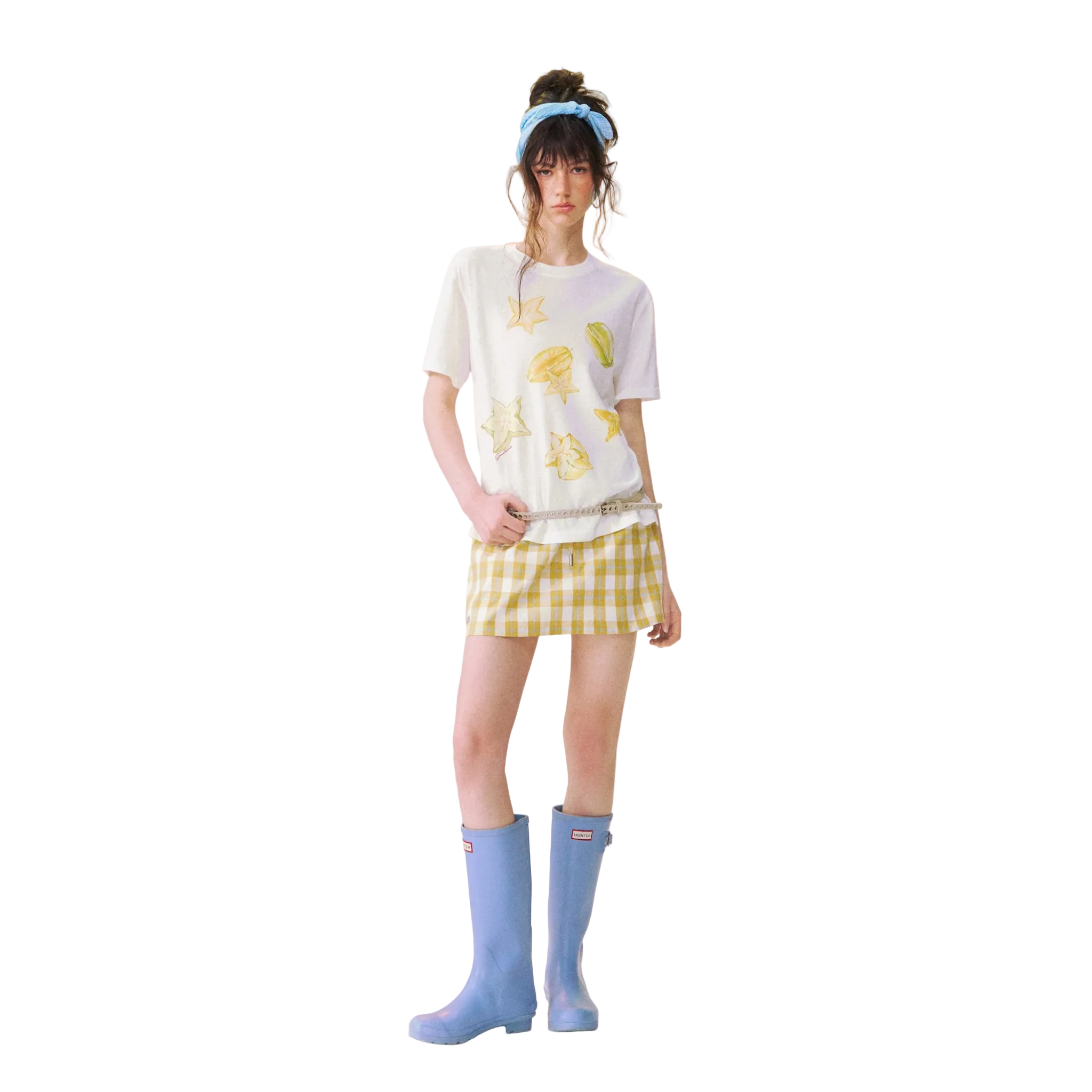 Colorful Starfruit Casual Short-Sleeve T-Shirt in White