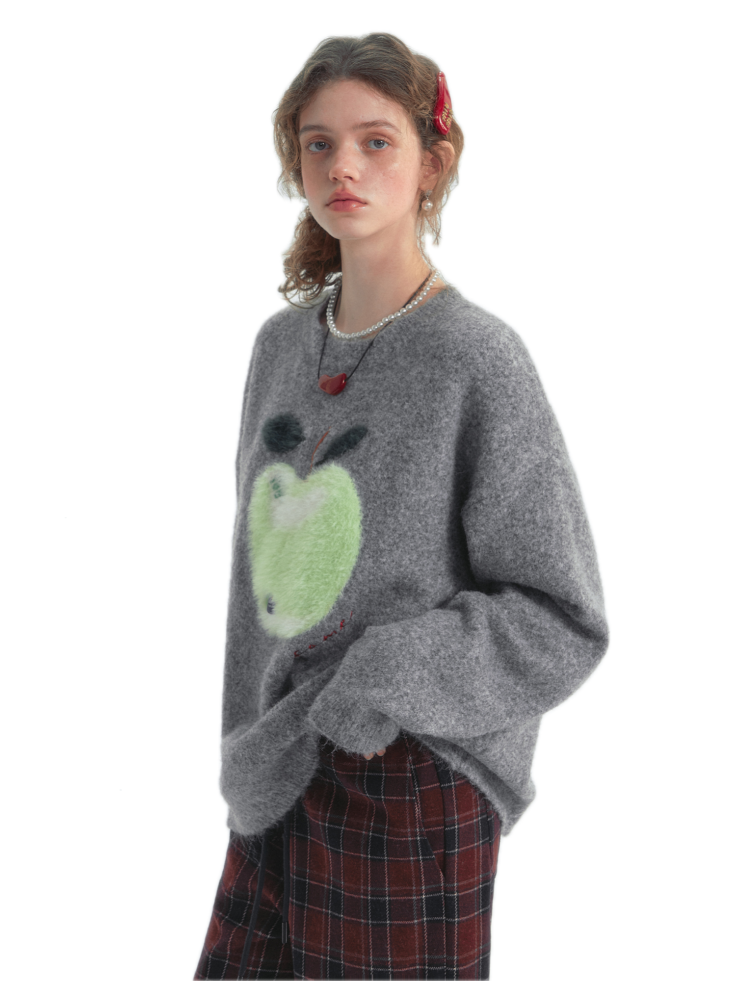 Funny Apple Cloud Sweater In Gray