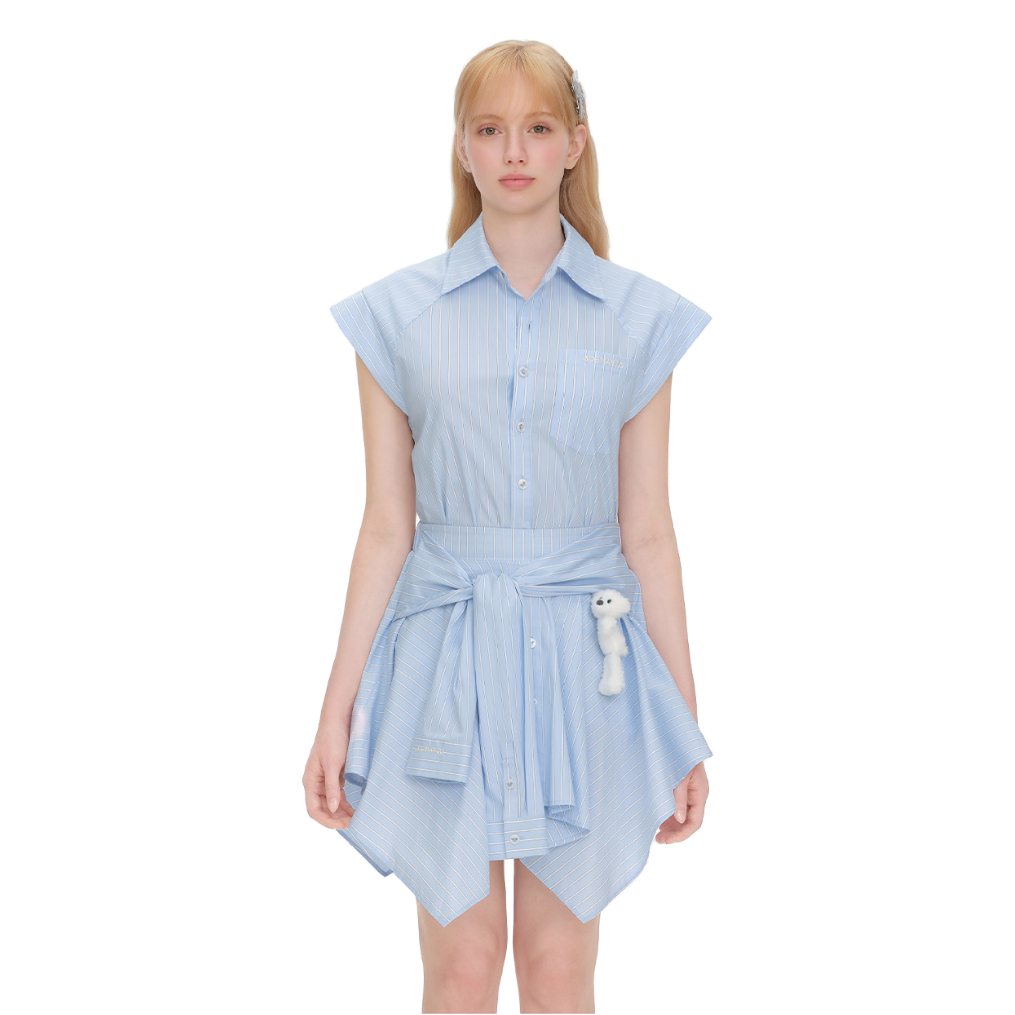 Deconstructed Shirt Dress in Blue