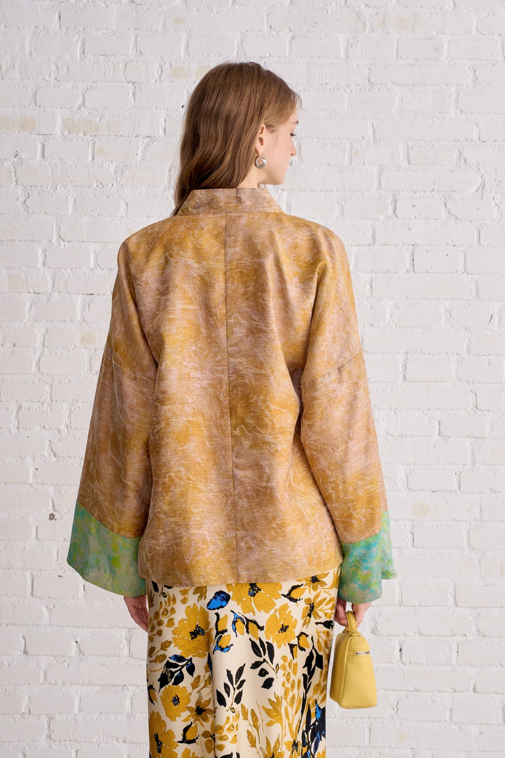 New Chinese Style Tie-Embroidered Top In Yellow