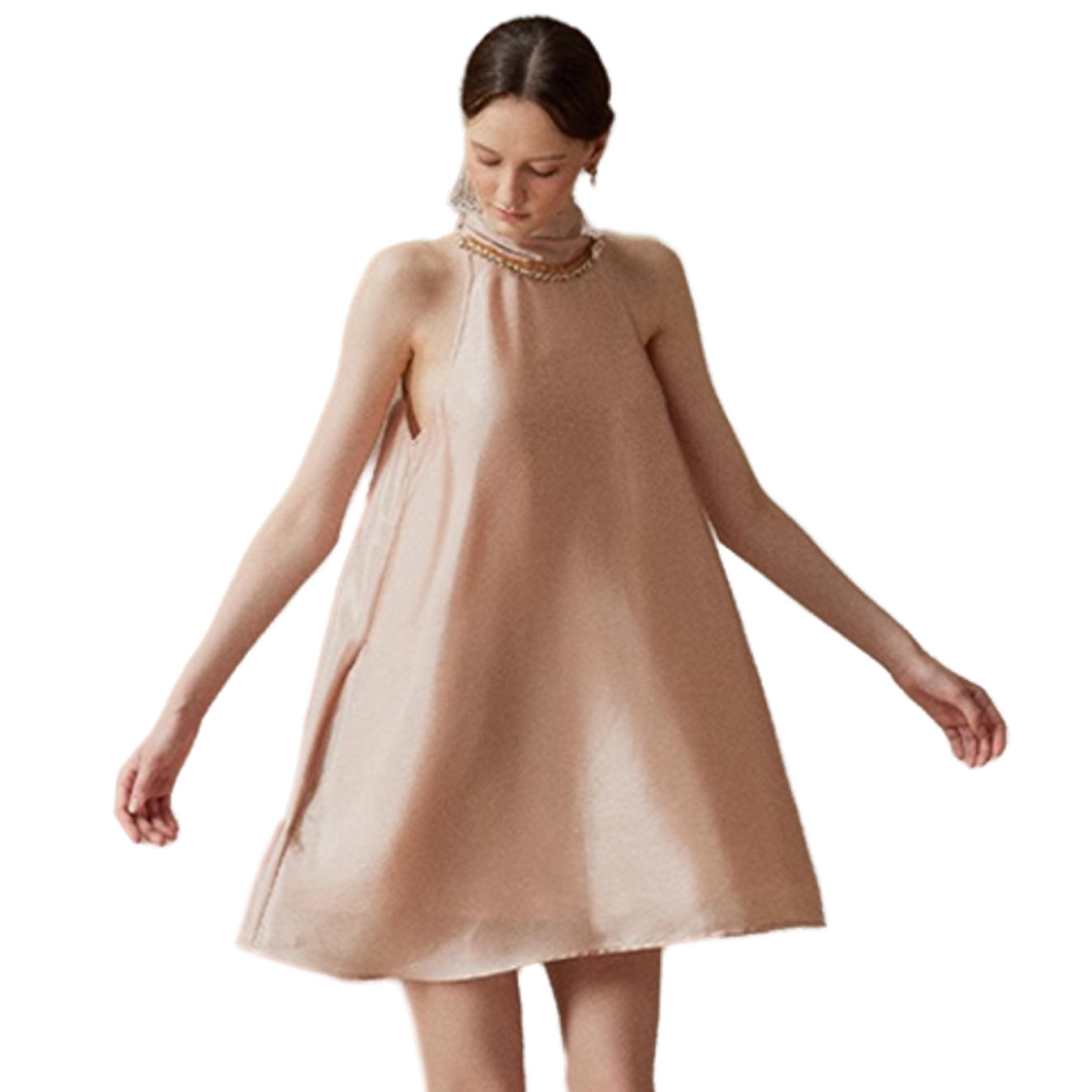 Diamond Pink Glow Halter Neck Dress