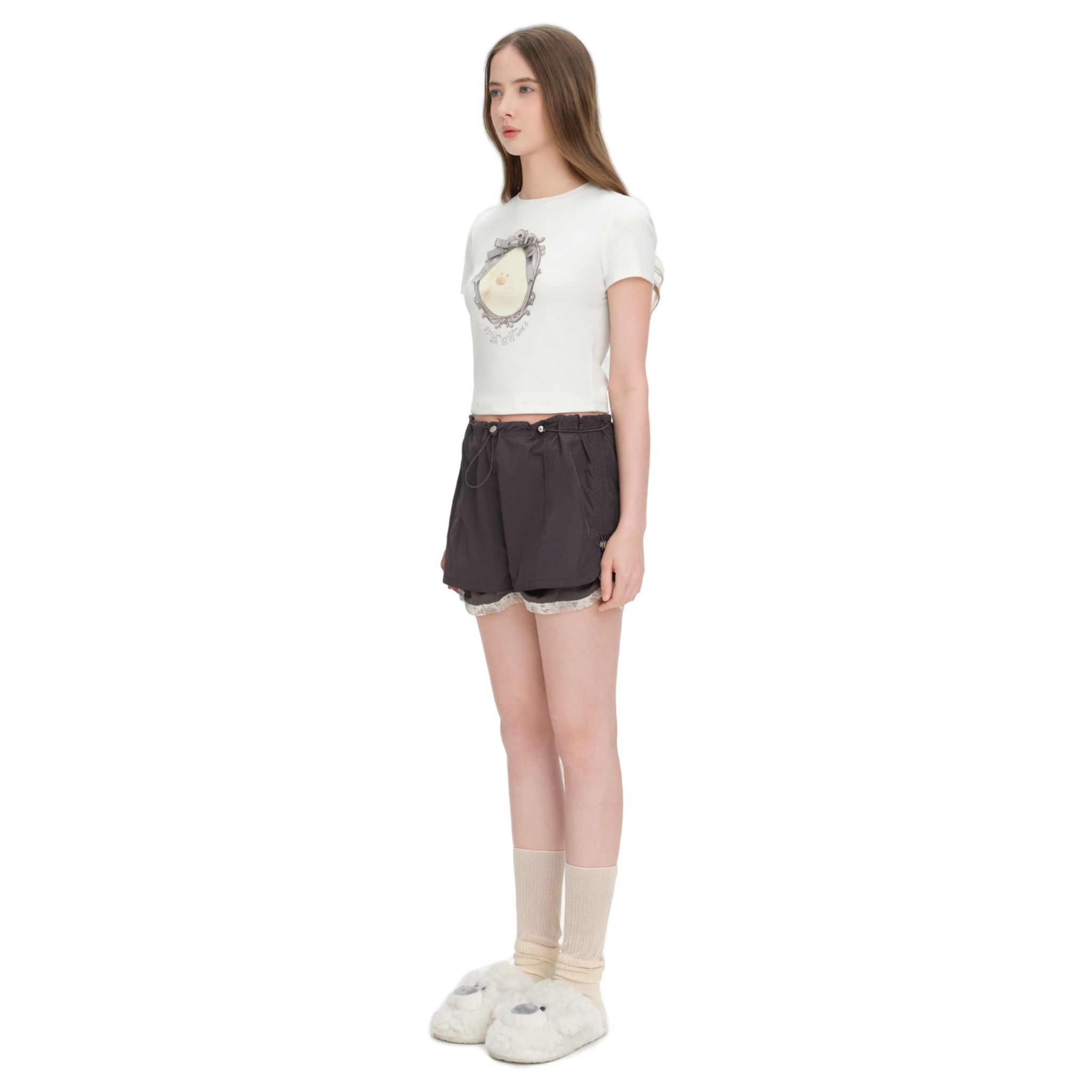 Bear Magic Mirror Short-Sleeve T-Shirt in White