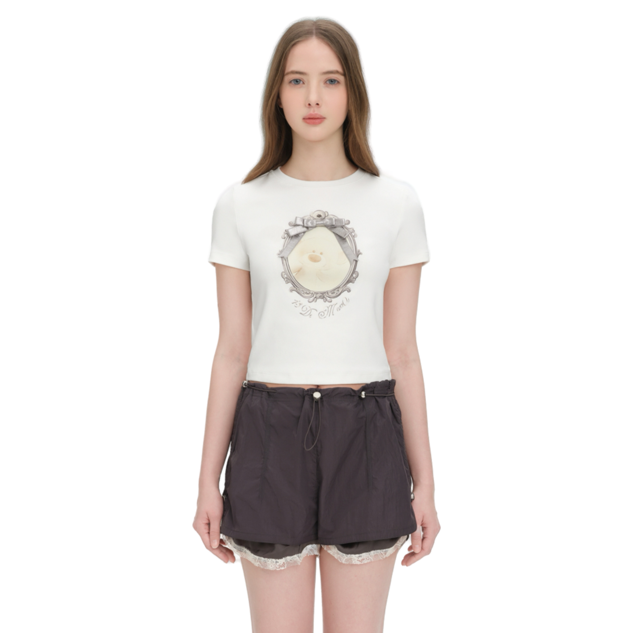 Bear Magic Mirror Short-Sleeve T-Shirt in White