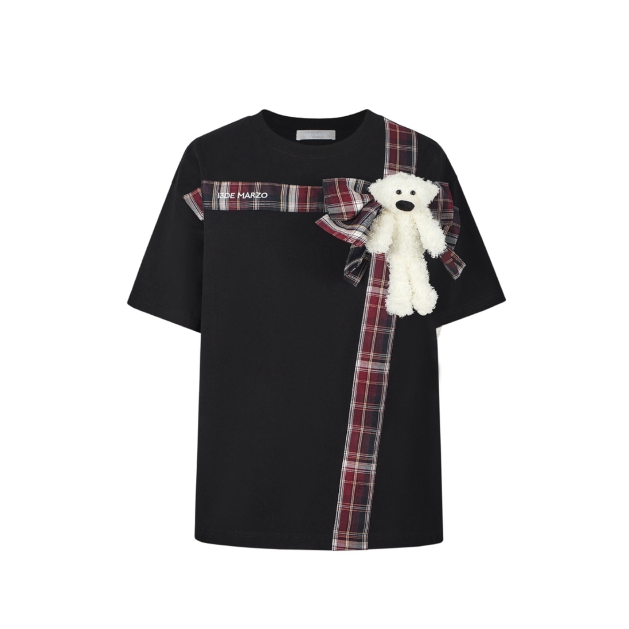 Bear Gift Bow T-Shirt in Black