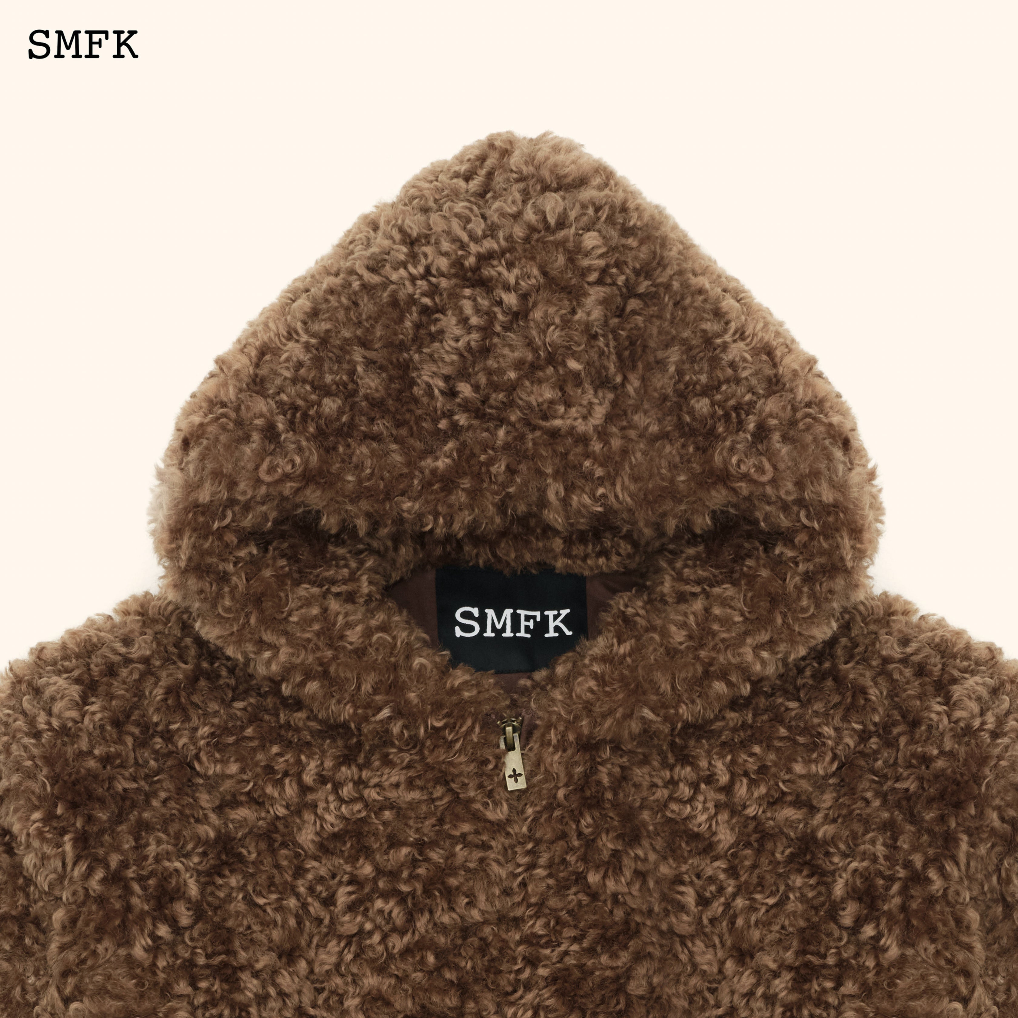 WildWorld Adventure Outdoor Faux Fur Hoodie In Brown | MADAX