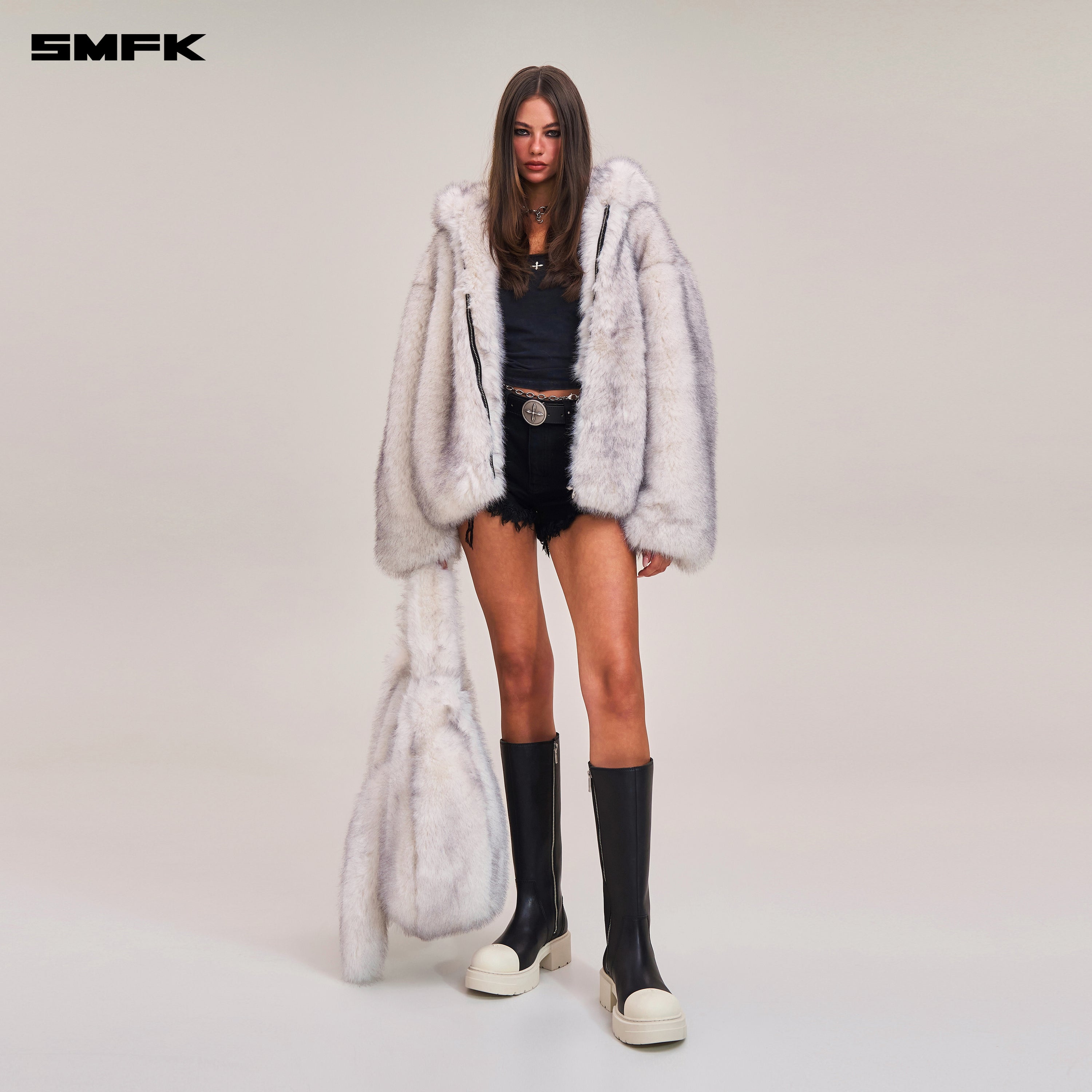 크로스 스태츄 와일더니스 와이드 레그 후디 아크틱 폭스 화이트