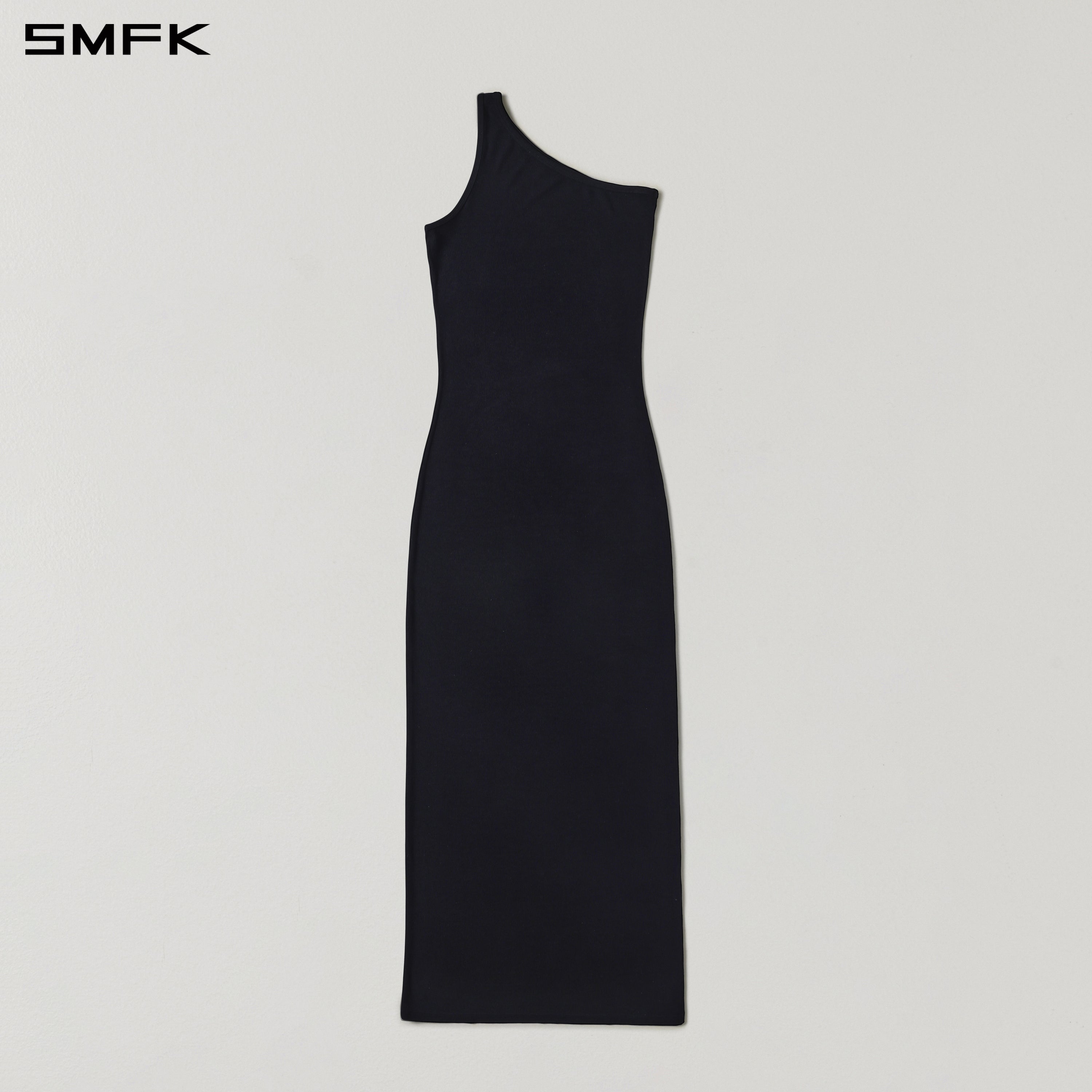 Black One-Shoulder Long Dress
