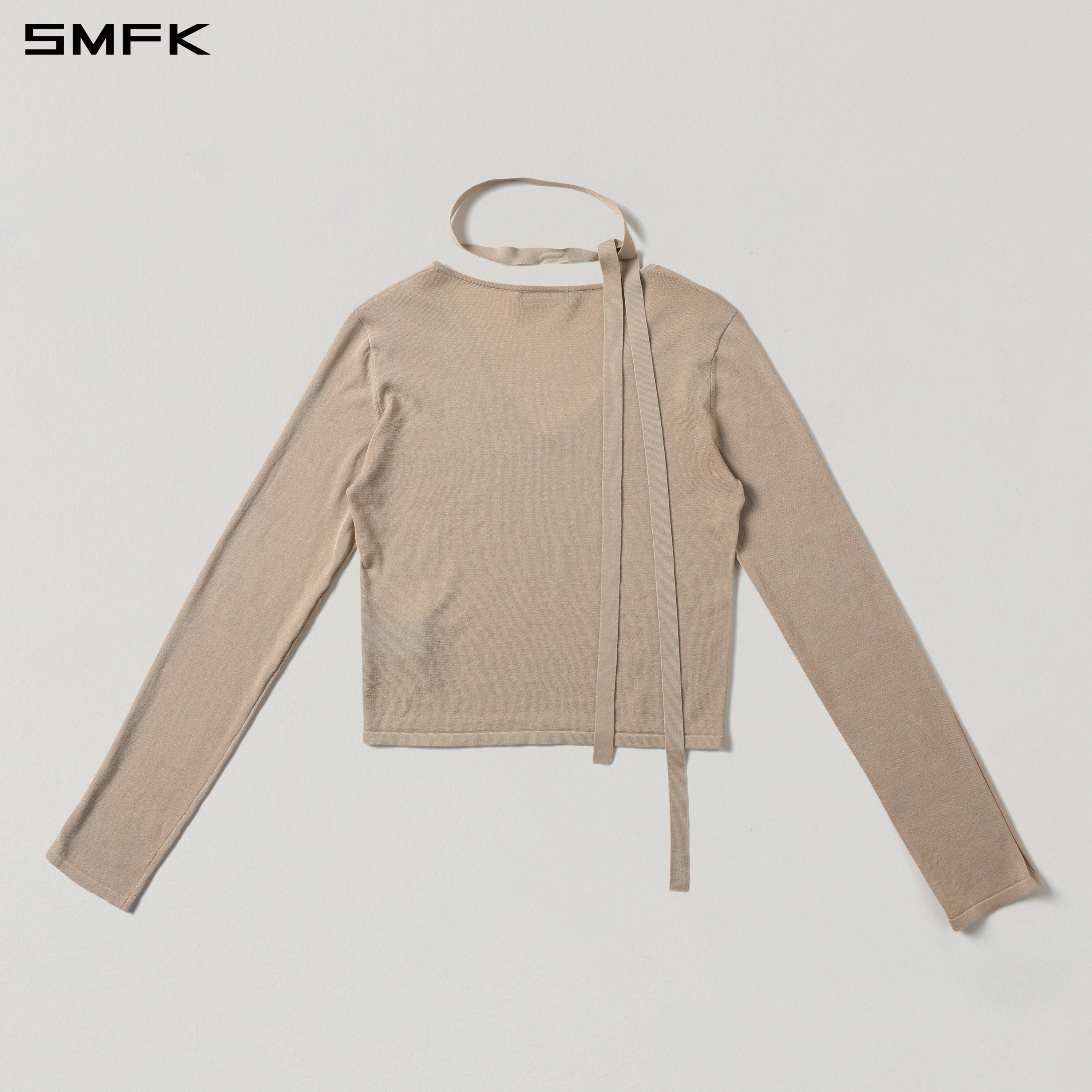 V-Neck Knit Top in Skin Tone