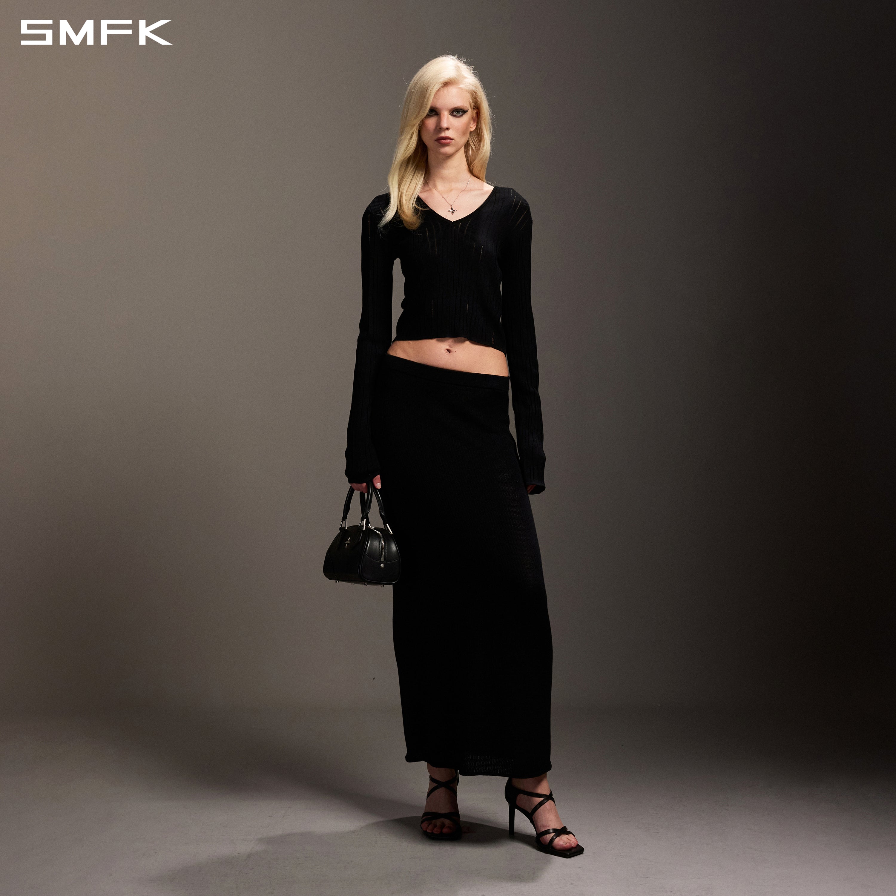 Mirage Siren Visional Knit Short Pullover in Black