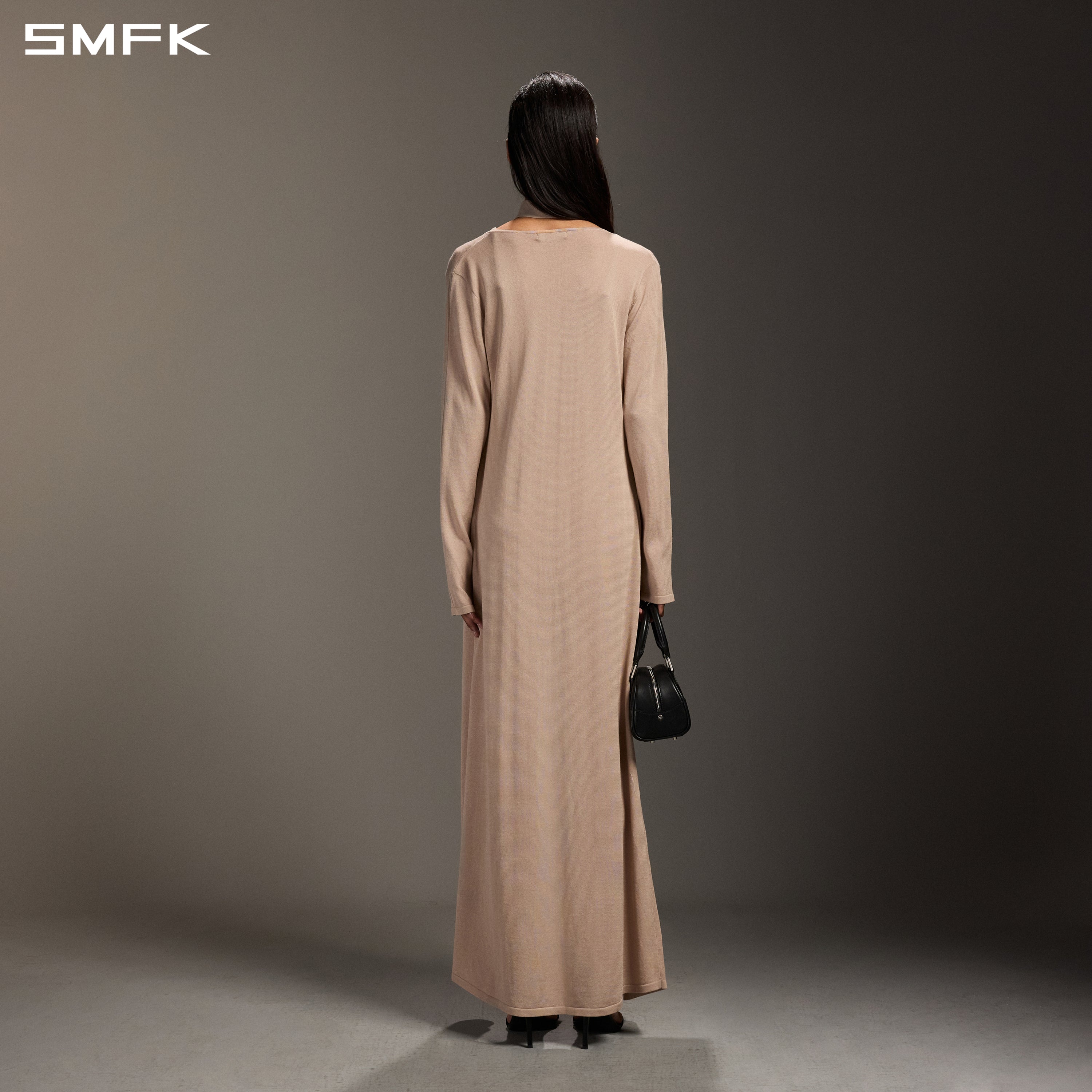 Hoodie Cardigan Long Skirt in Skin Tone