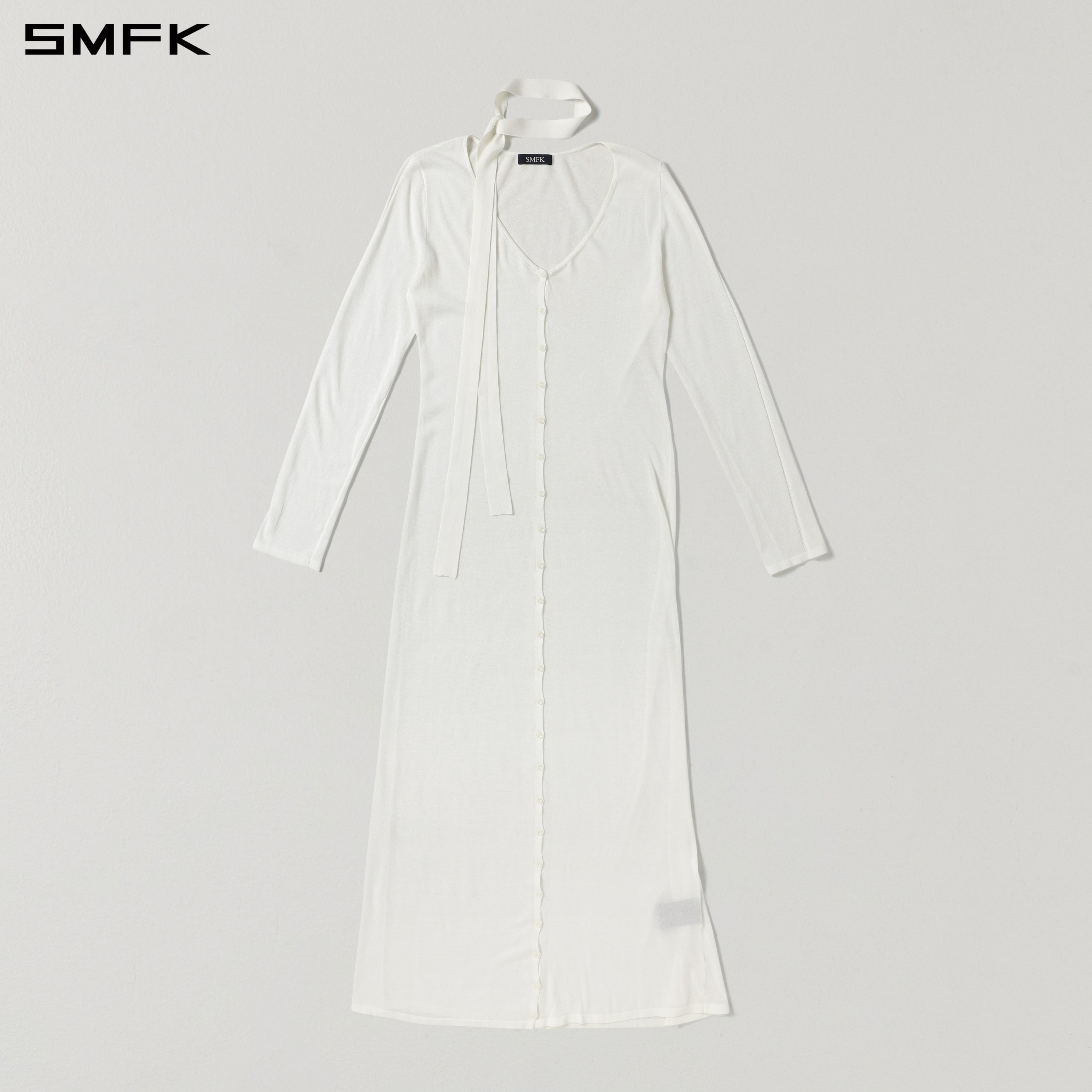 White Hoodie Cardigan Long Skirt