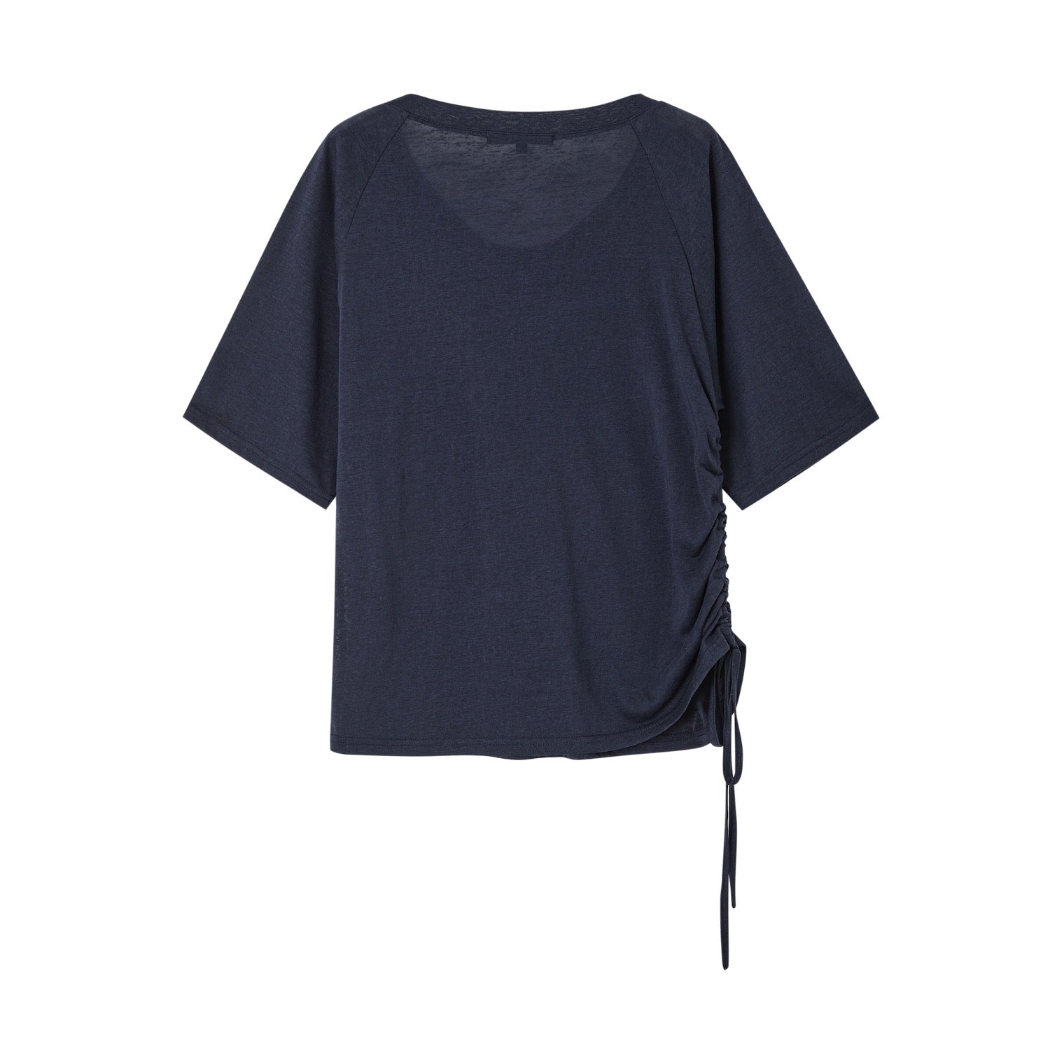 Navy Blue V-Neck Short-Sleeved T-Shirt