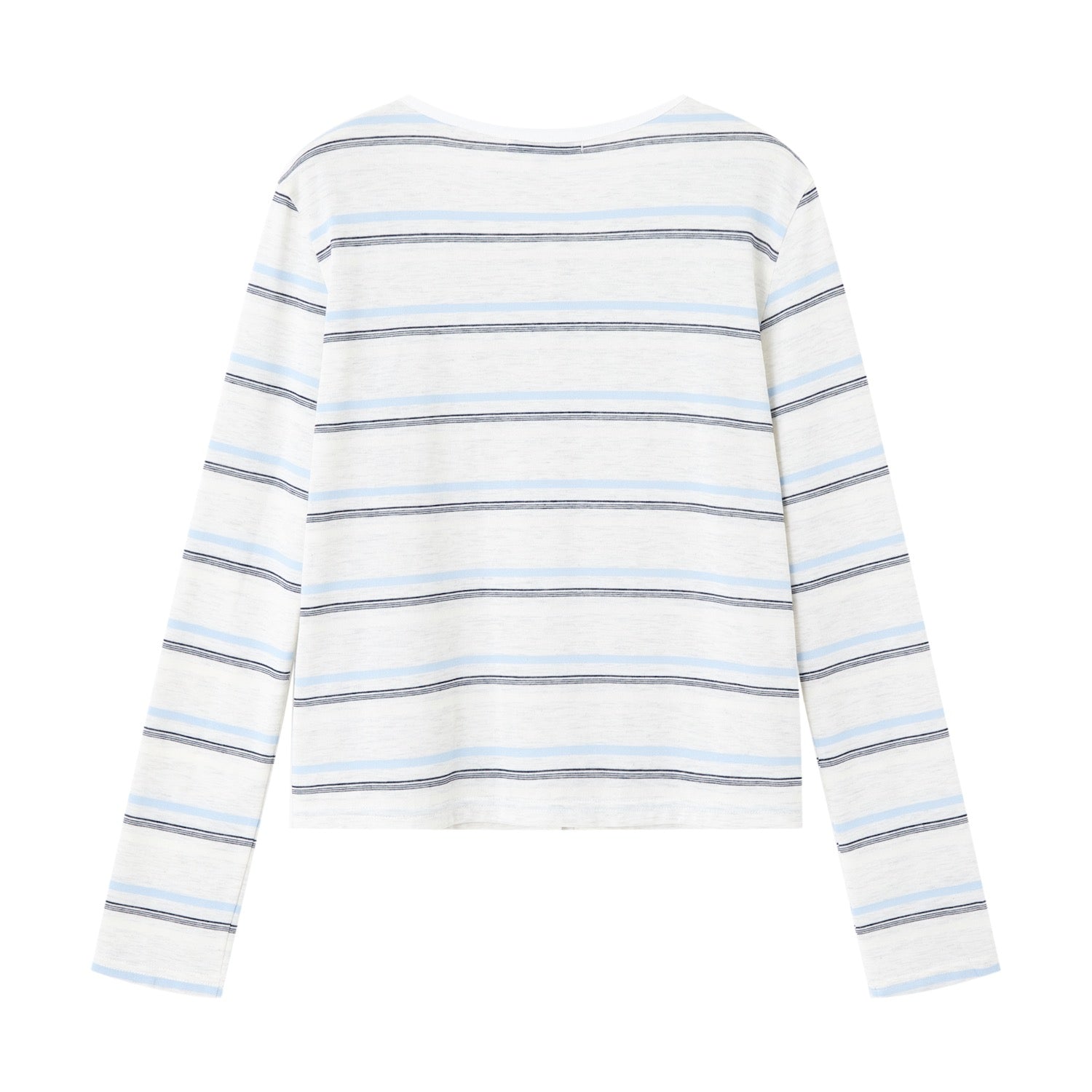 베이지와 그레이 스트라이프 패턴의 편안한 핏 스트라이프 가디건 투피스 세트