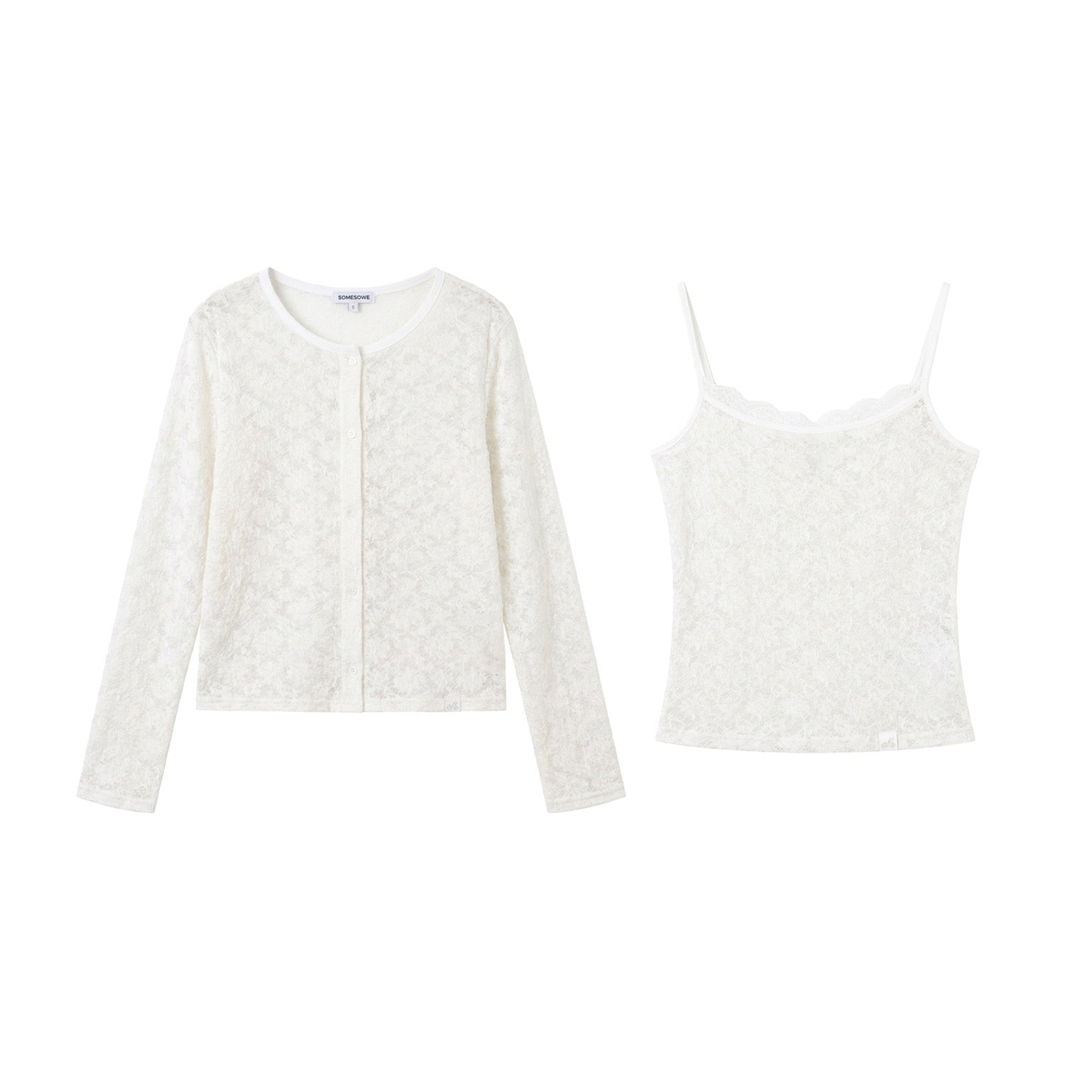 Relaxed Striped Cardigan Two-Piece Set In White