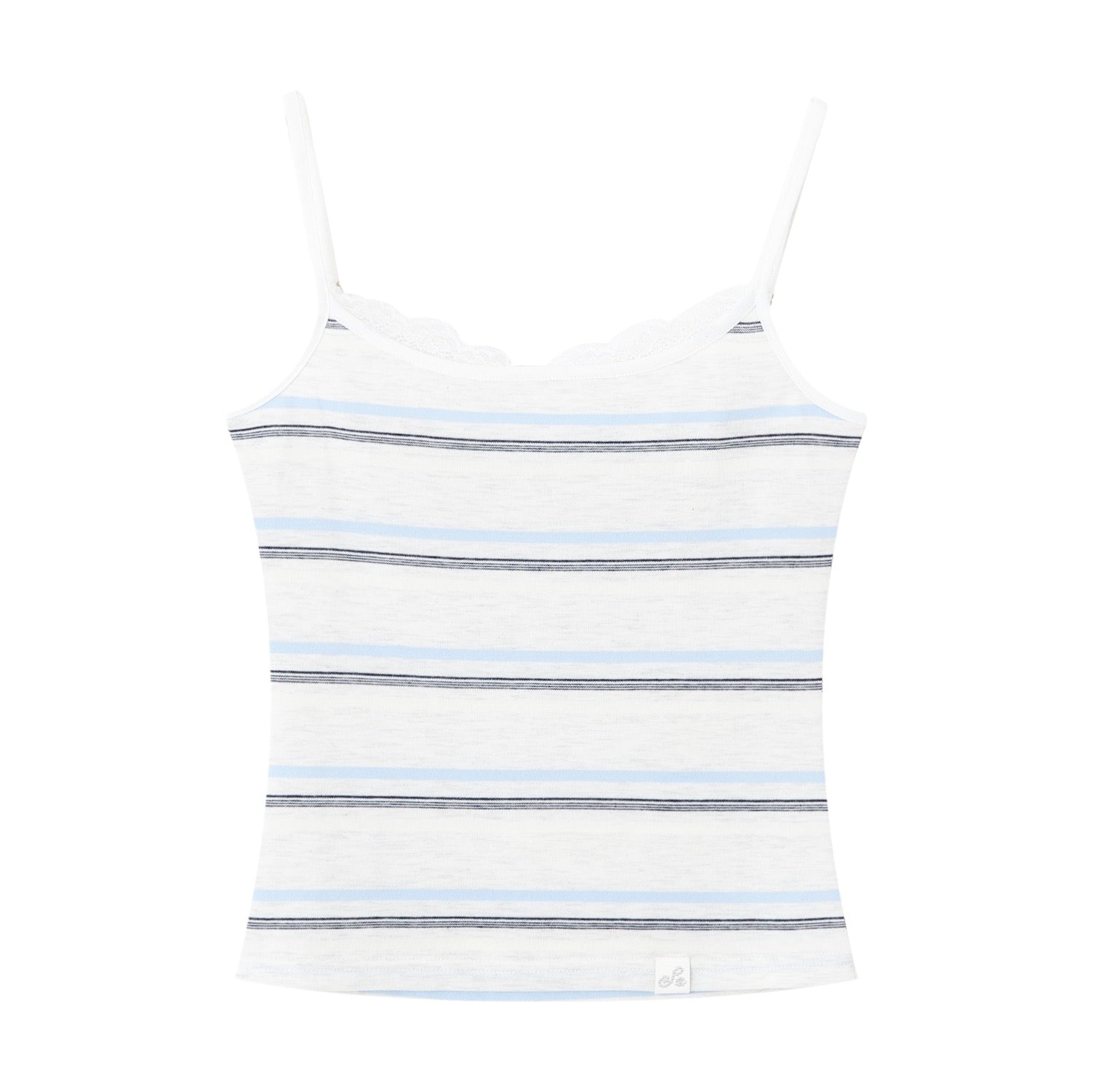 베이지와 그레이 스트라이프 패턴의 편안한 핏 스트라이프 가디건 투피스 세트