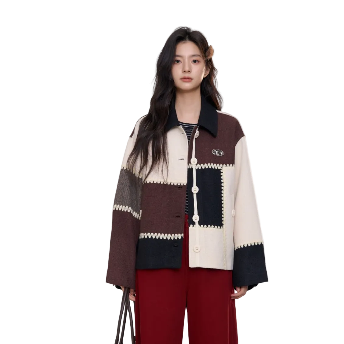 Patchwork Gear Edge Silver Label Jacket In Black and White