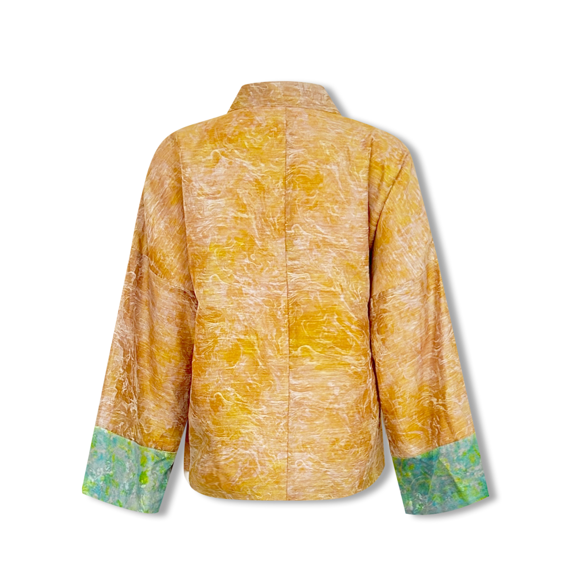 New Chinese Style Tie-Embroidered Top In Yellow