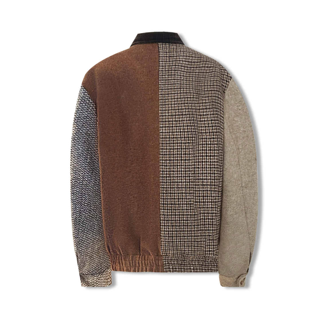 复古拼接外套棕色