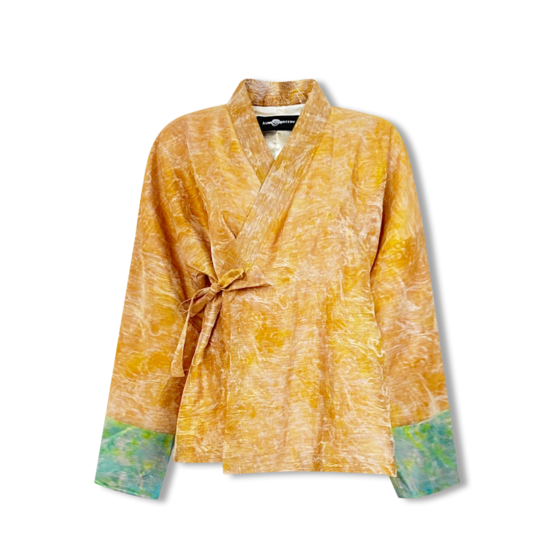 New Chinese Style Tie-Embroidered Top In Yellow