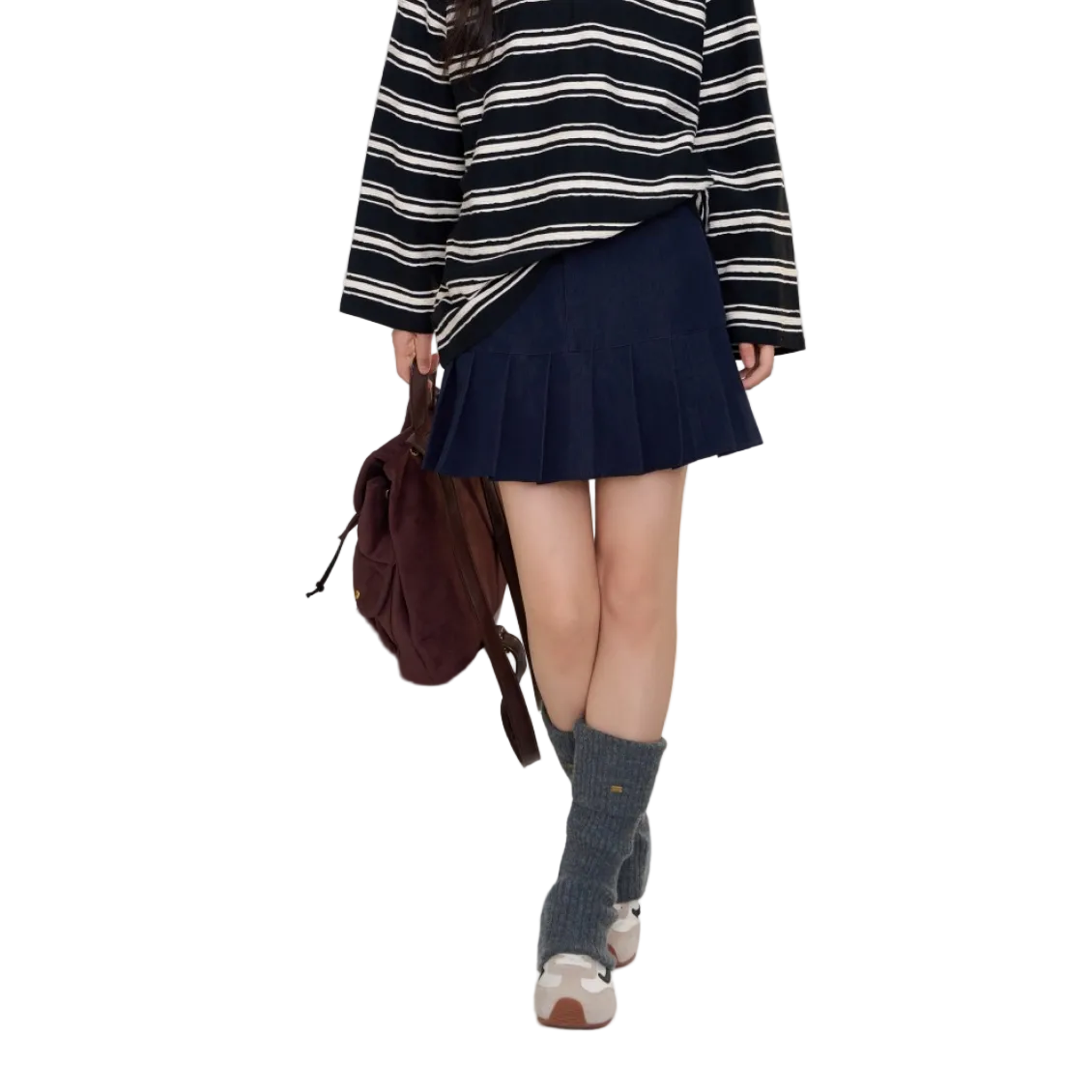 Chanel-style Midi Skirt In Navy Blue