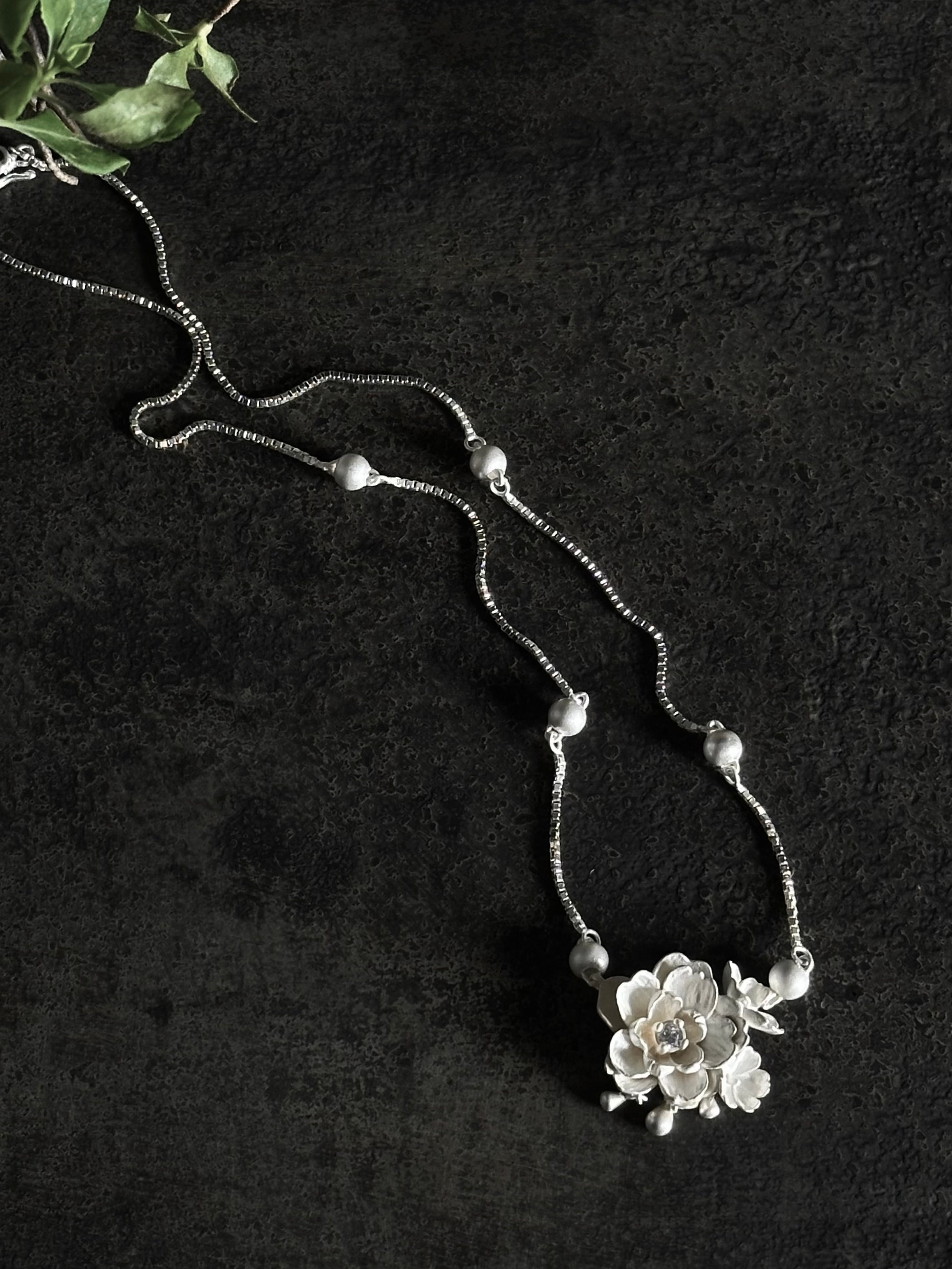 Burnt White Cherry Blossom Necklace