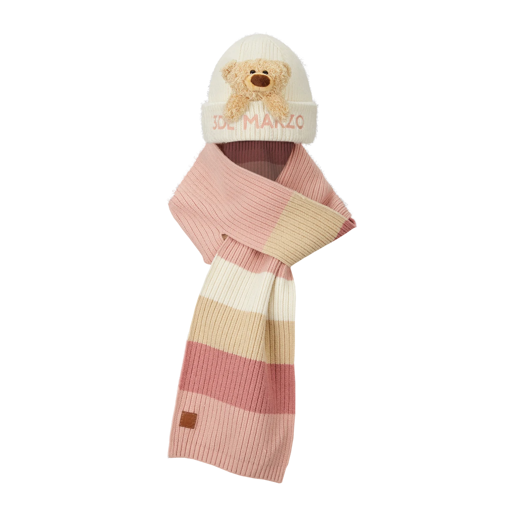 Bear Skiing Scarf Beanie