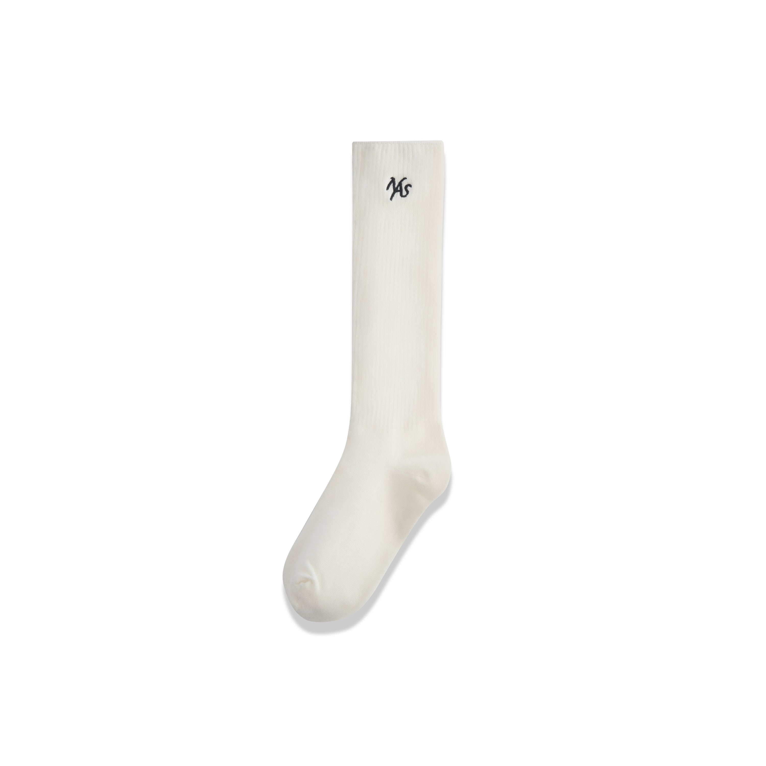 White Classic Loose Over-The-Calf Socks