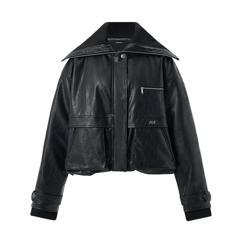 Black Hippy Large Lapel Cotton Jacket