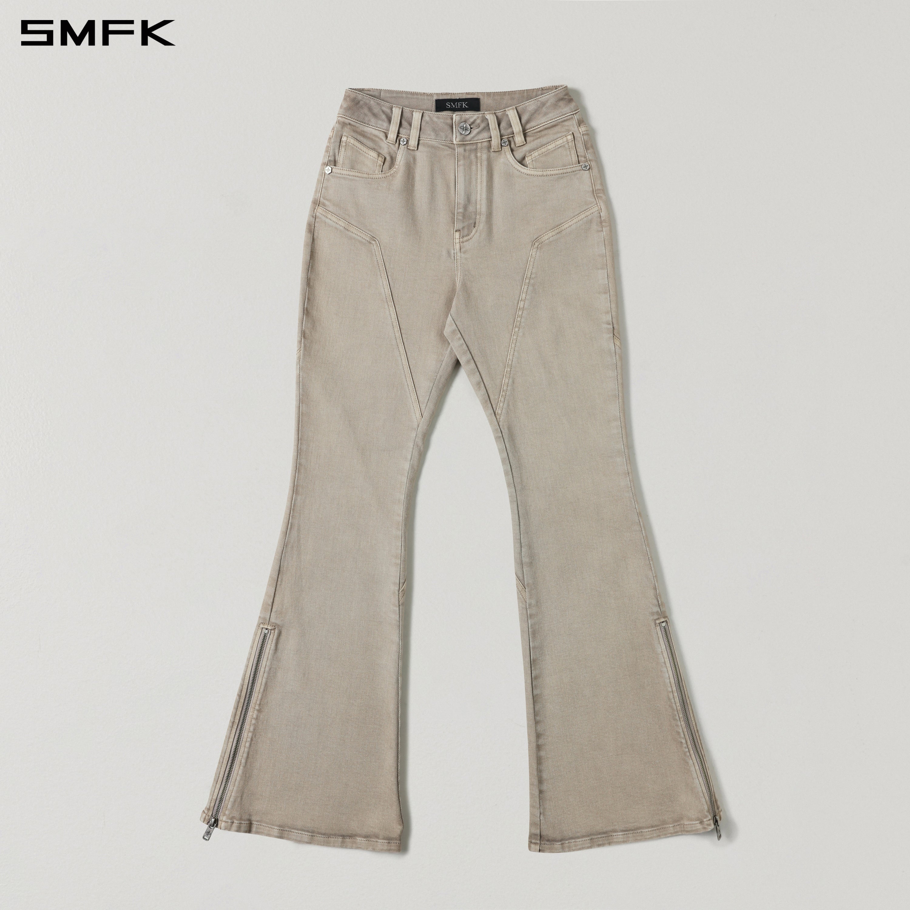 Flared Stretch Jeans in Skin Tone