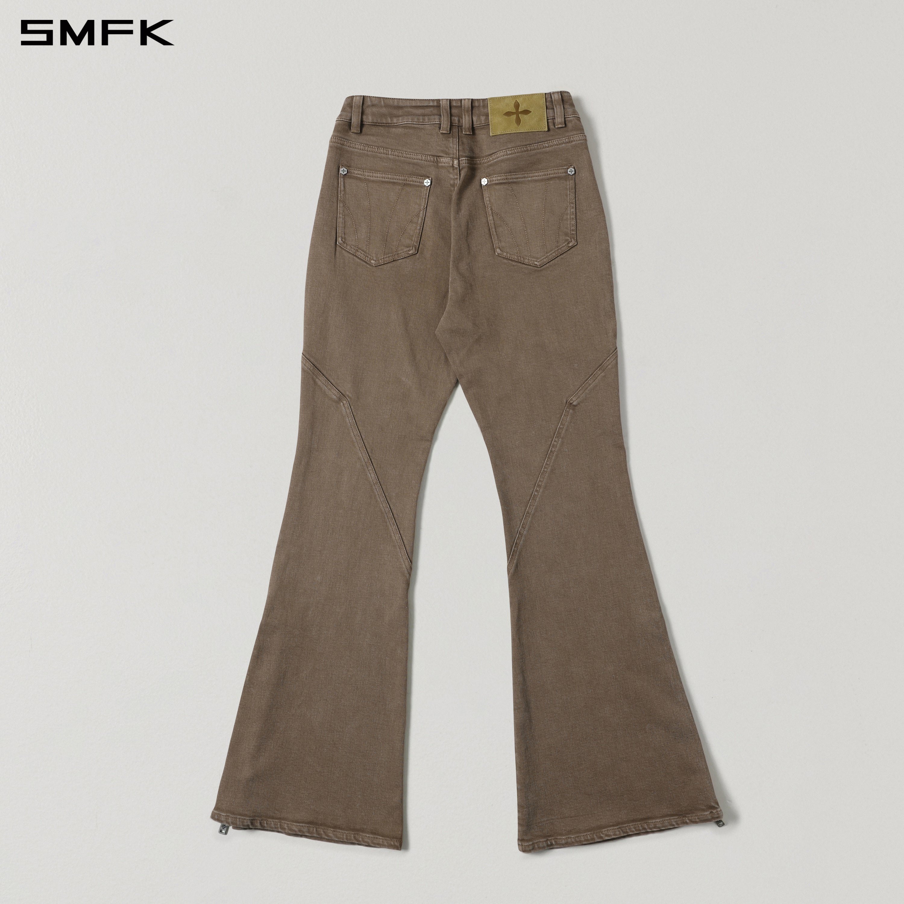 Brown Flared Stretch Jeans