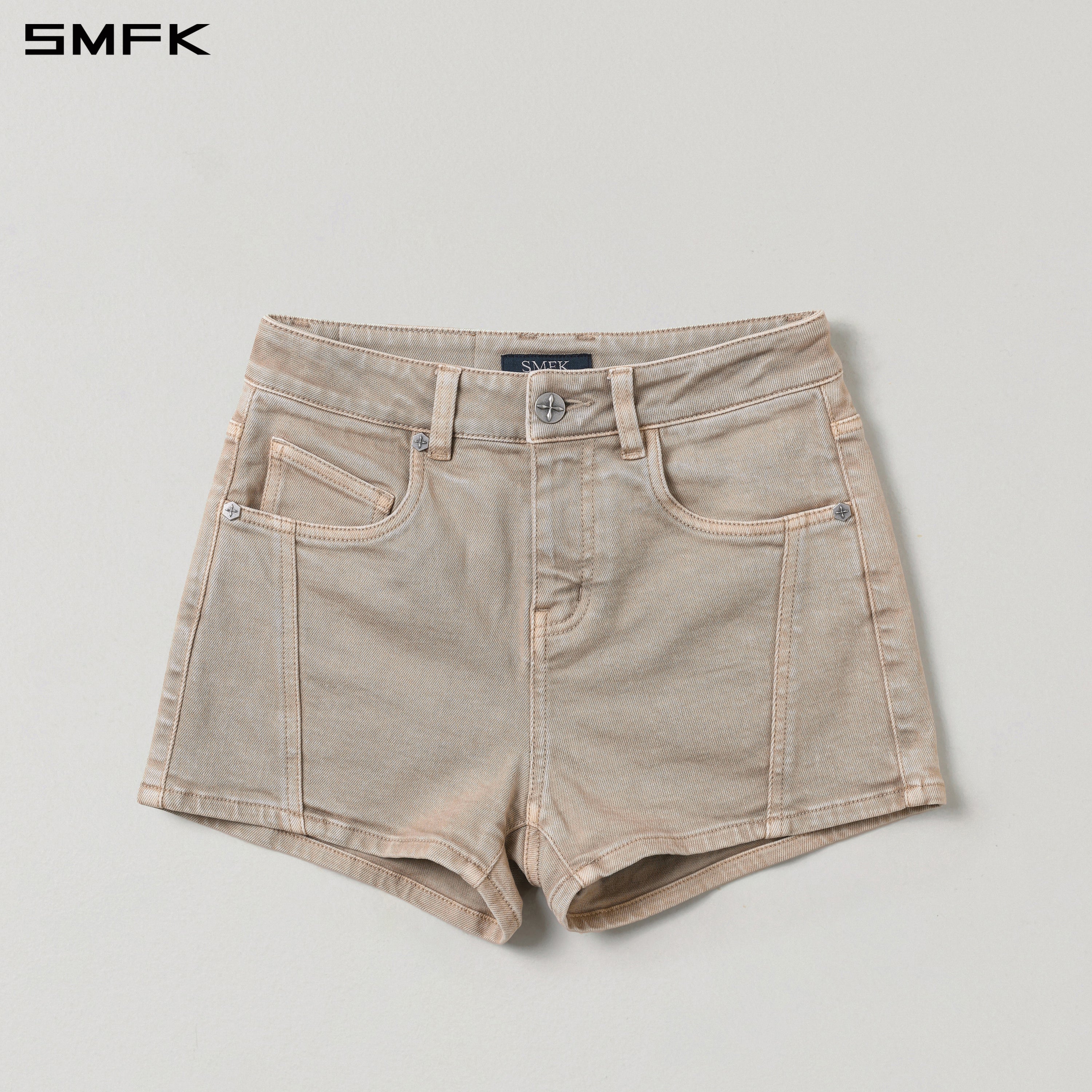 Stretch Denim Shorts in Skin Tone