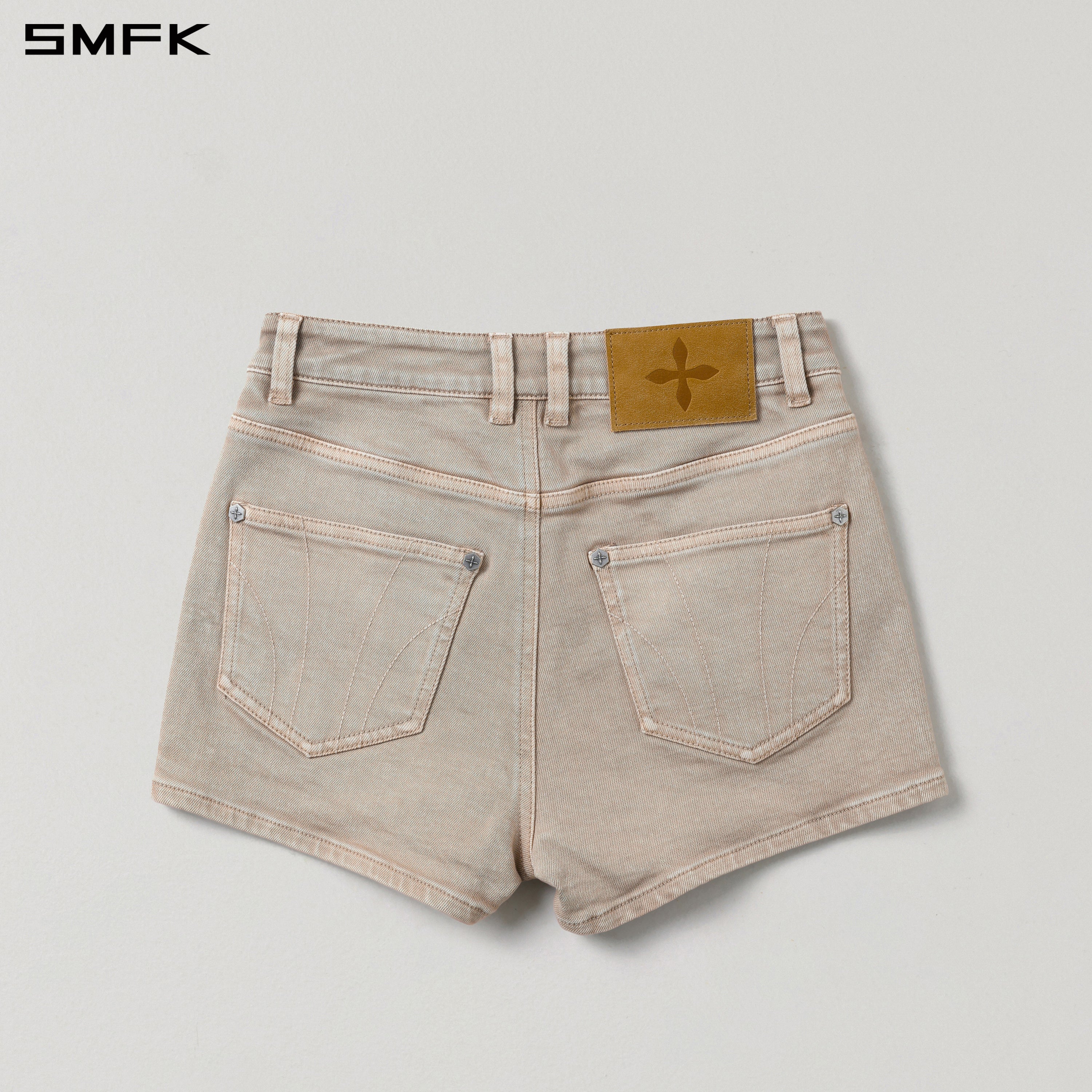 Stretch Denim Shorts in Skin Tone