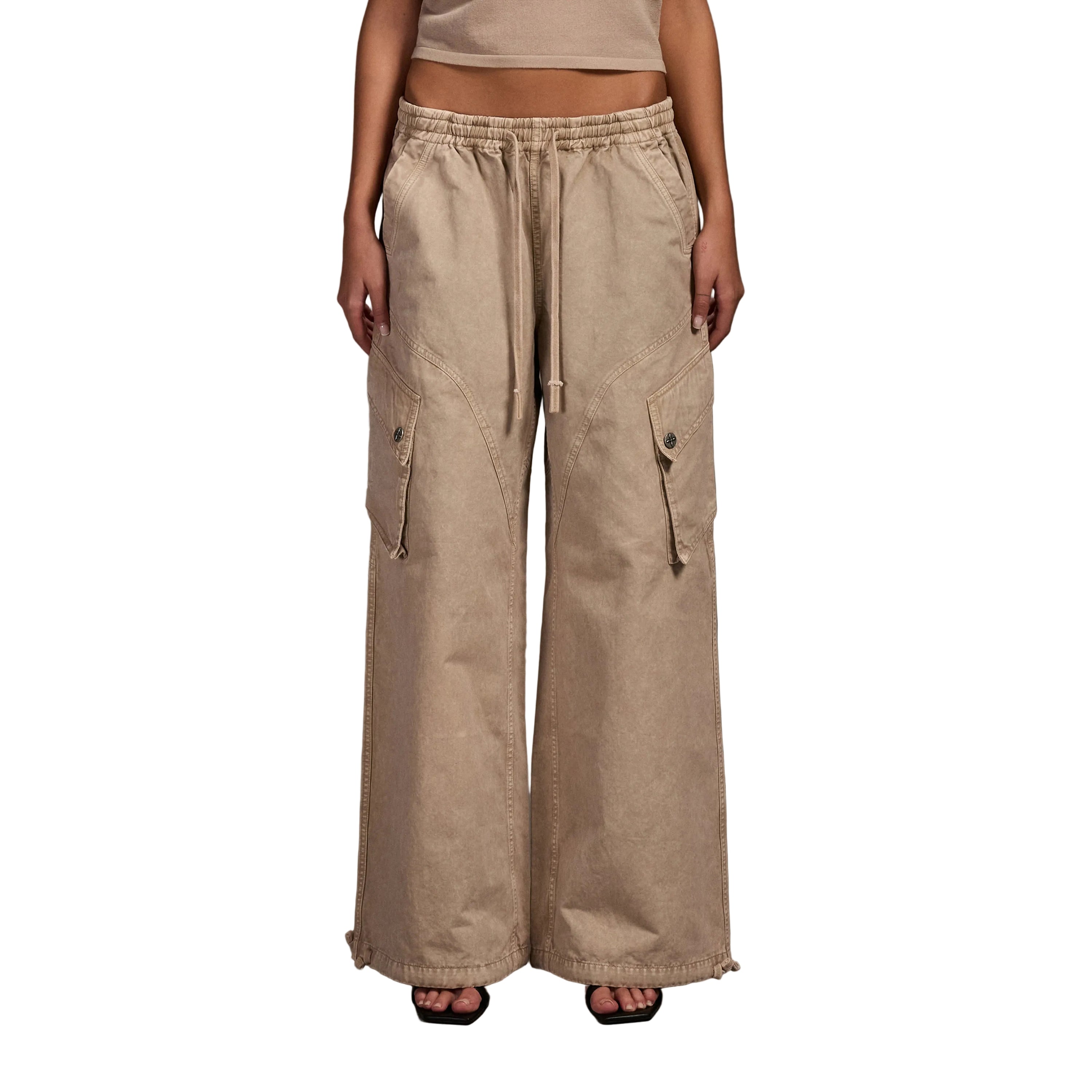 Wide-Leg Sportswear Pants in Skin Tone