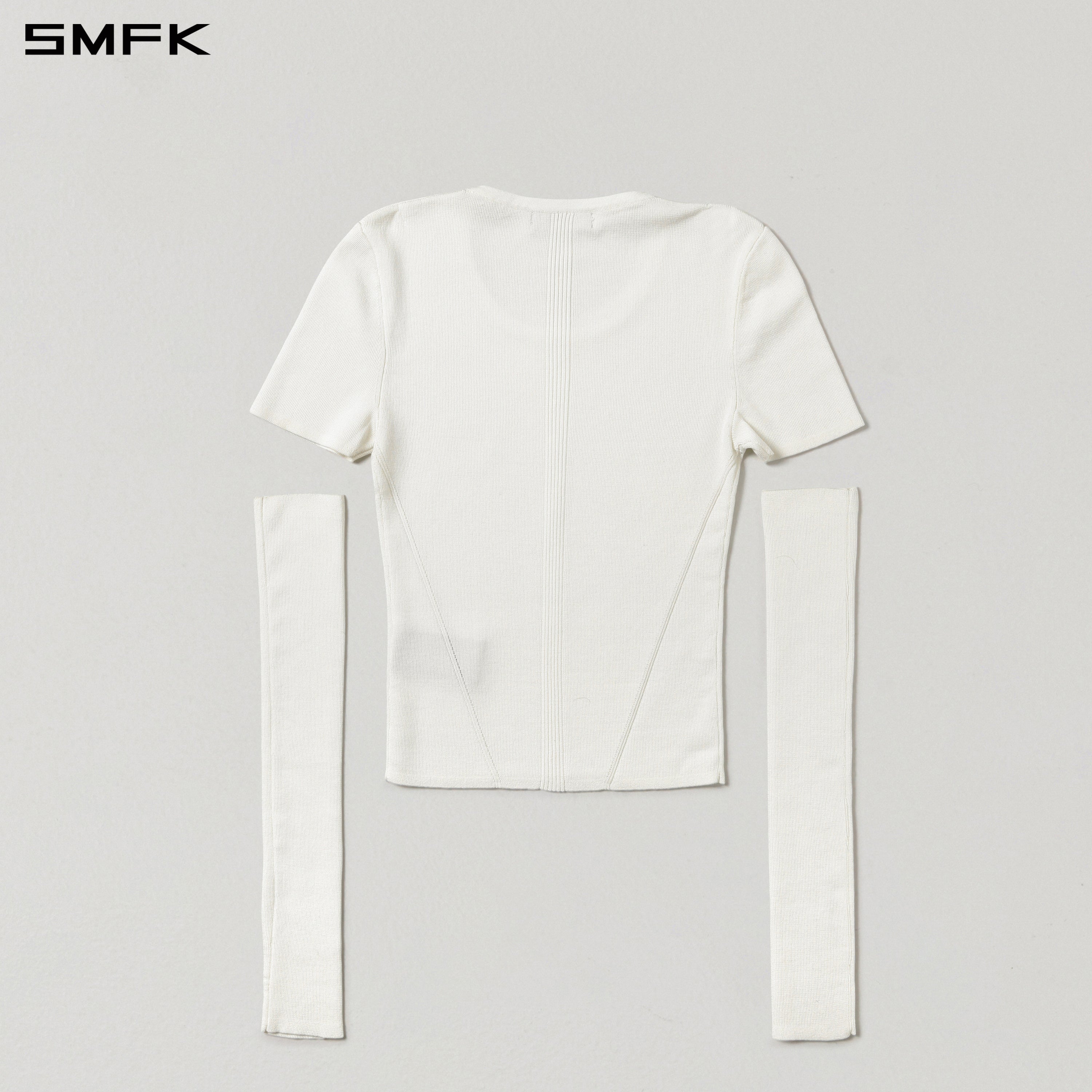 ホワイトのスリムフィットスリーブTシャツ