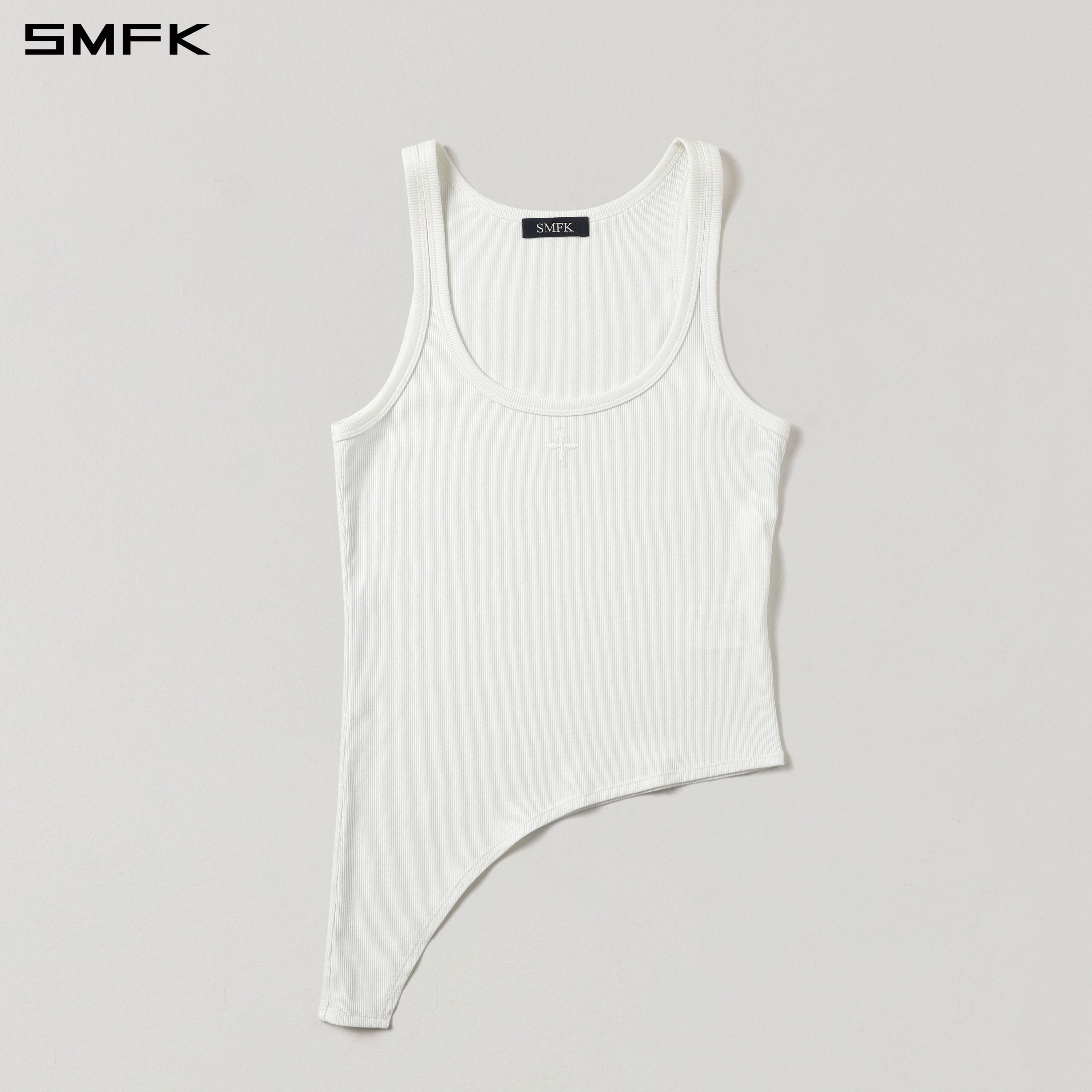 Asymmetrical Vest in White