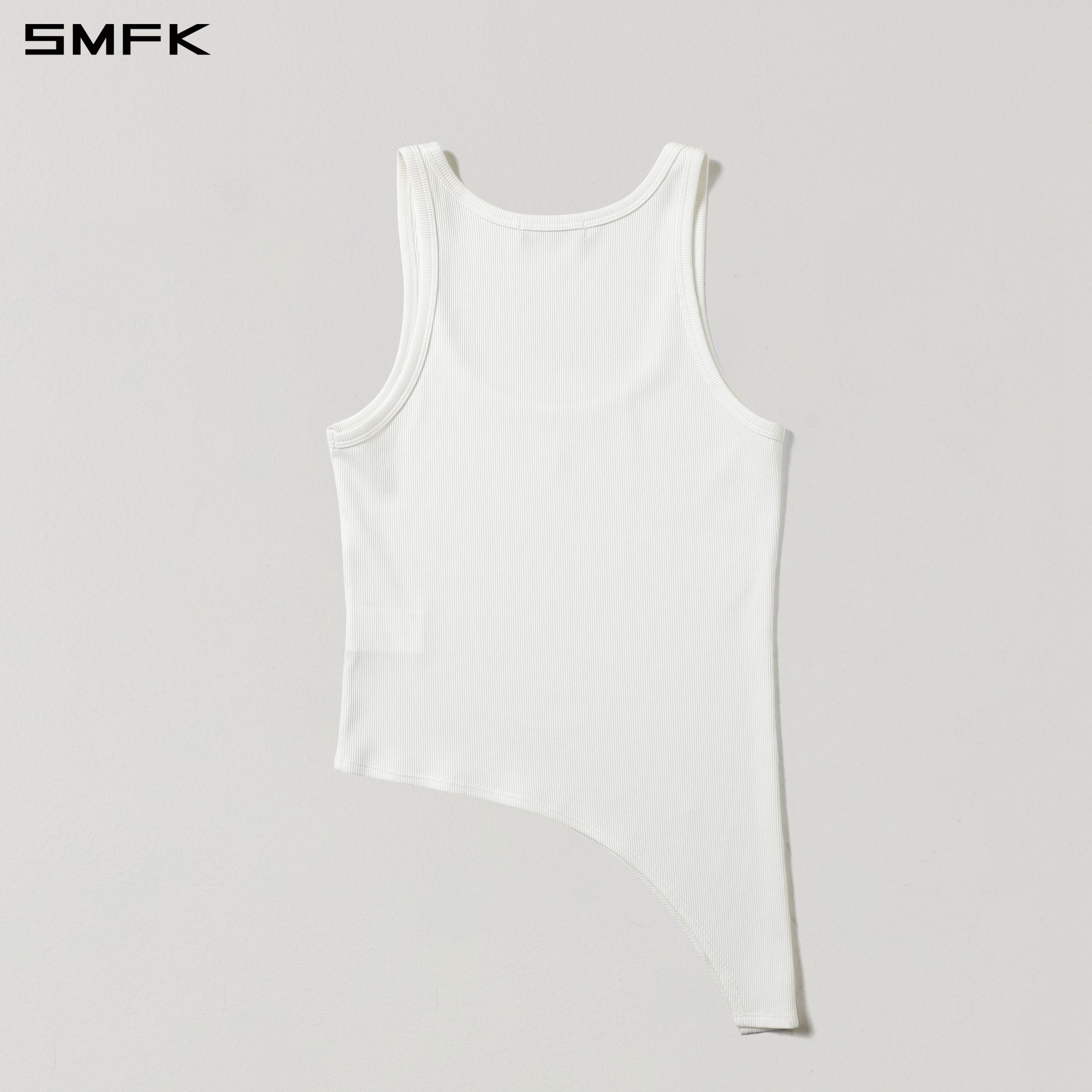 Asymmetrical Vest in White