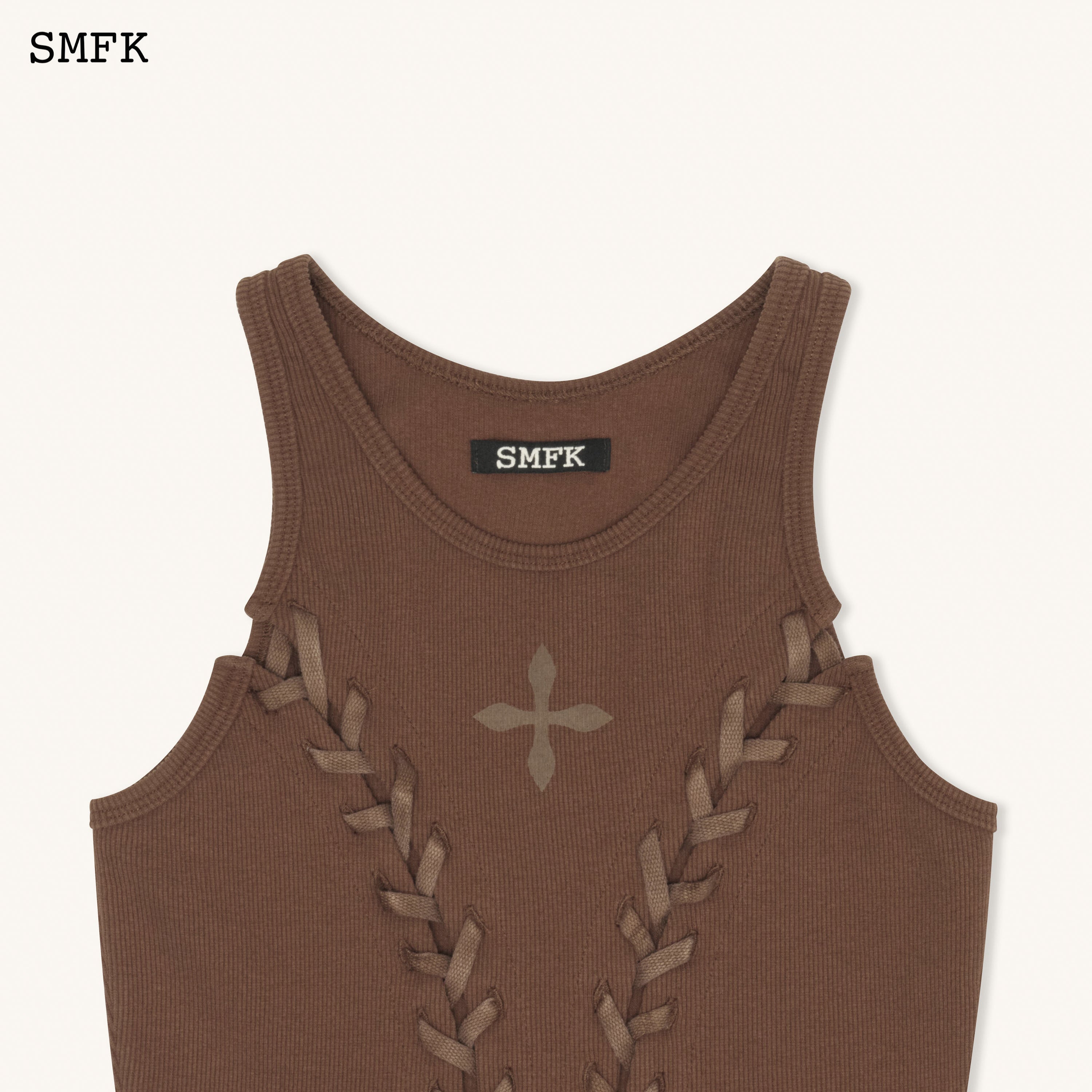 Compass Baseball Deconstruct Vest Top In Brown