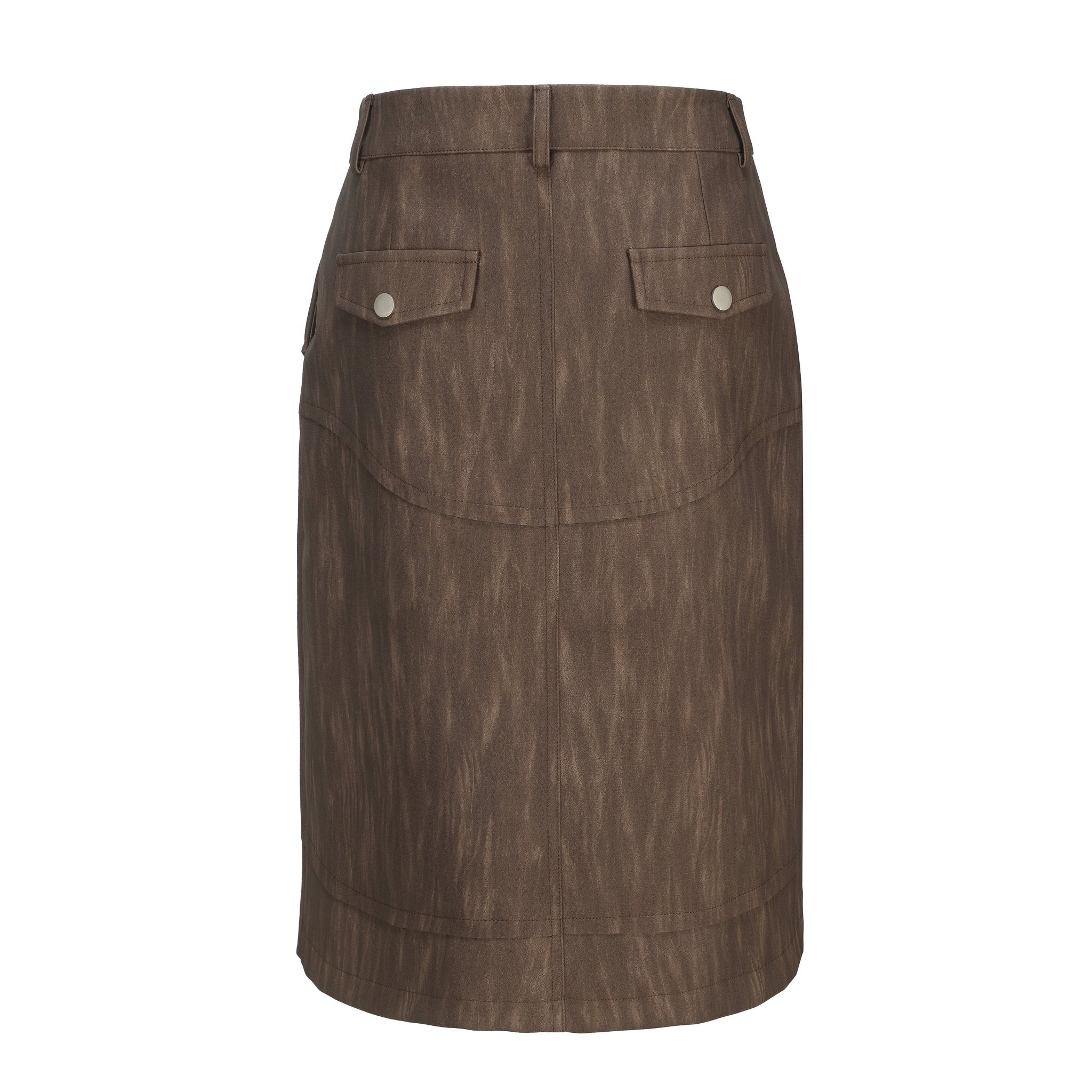 NECESSARY ANANKE A-line Leather Skirt in Brown | MADA IN CHINA