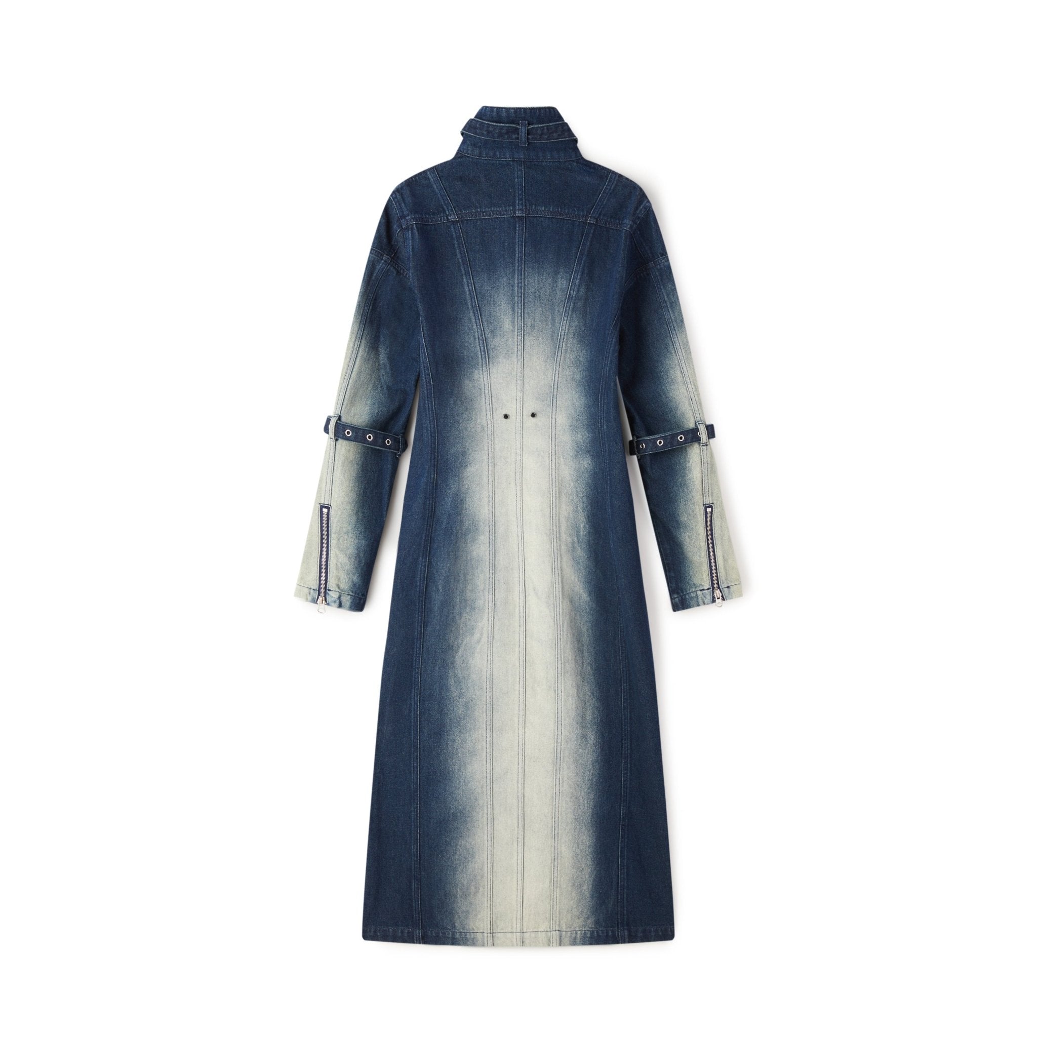 LOST IN ECHO Acid-wash Denim Coat with Split-line Buckle | MADA IN CHINA