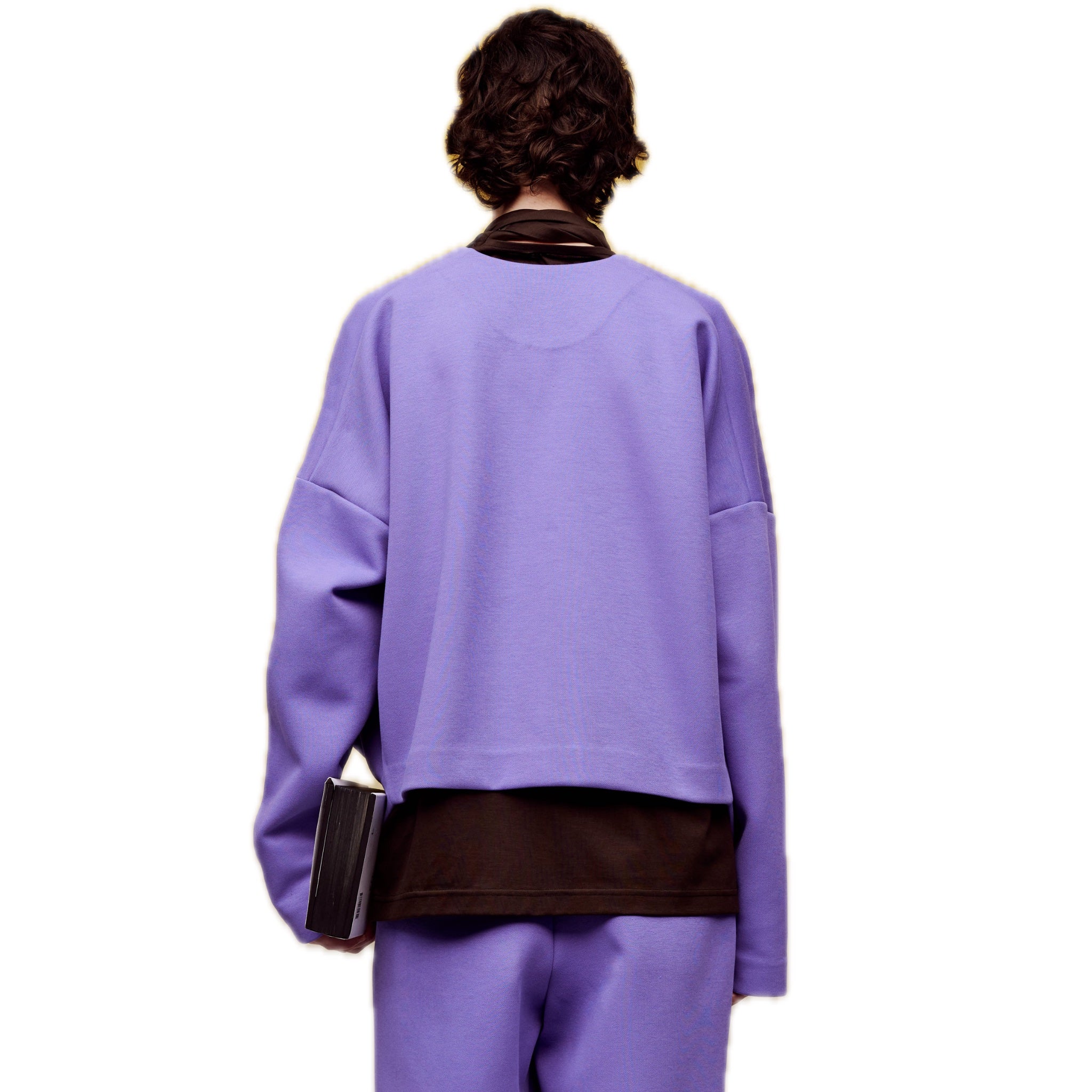 ilEWUOY Air Layer Cardigan Coat in Purple | MADA IN CHINA