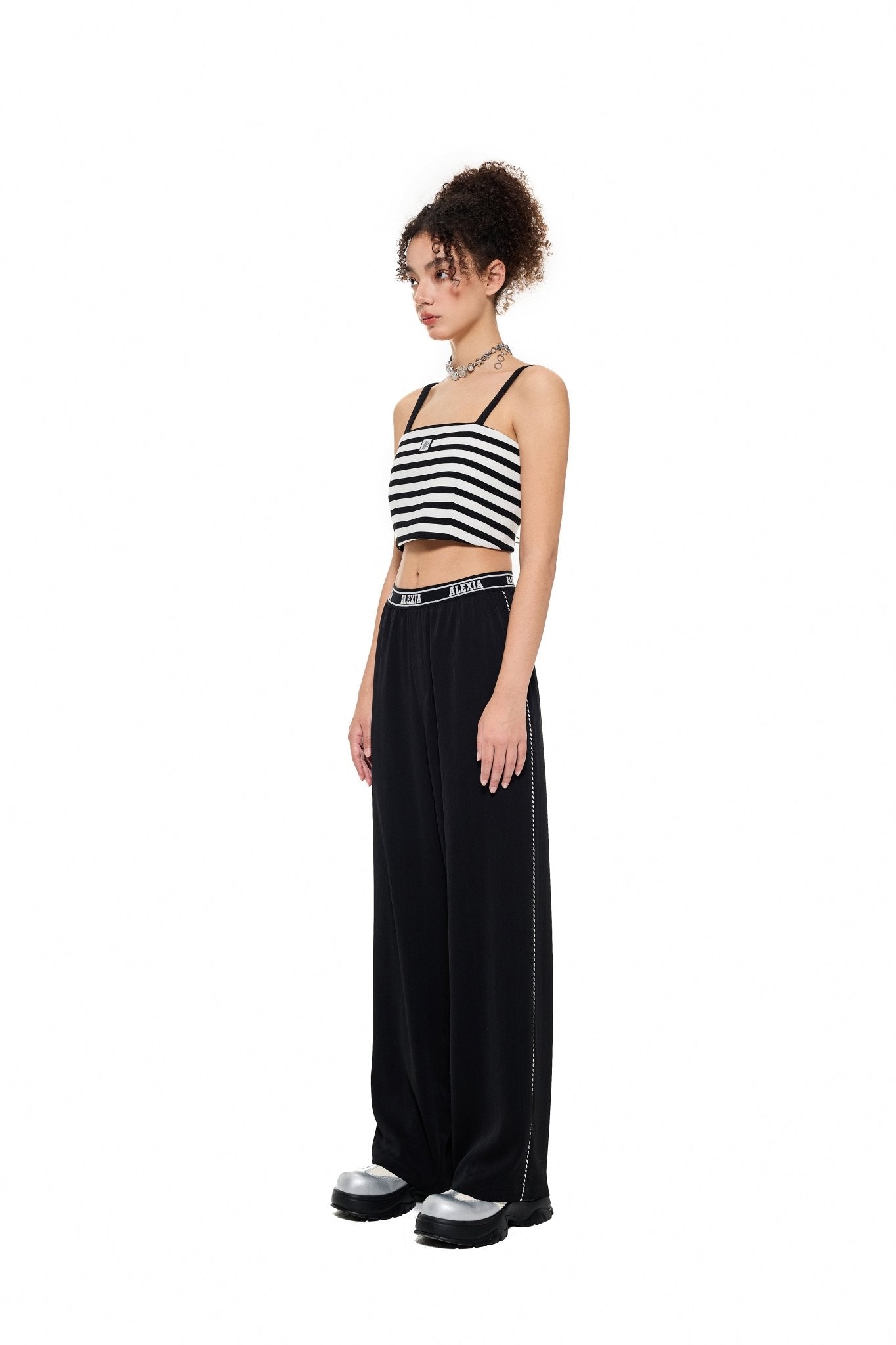 Alexia Sandra Alexia High - Waist Wide - Leg Trousers in Black | MADA IN CHINA