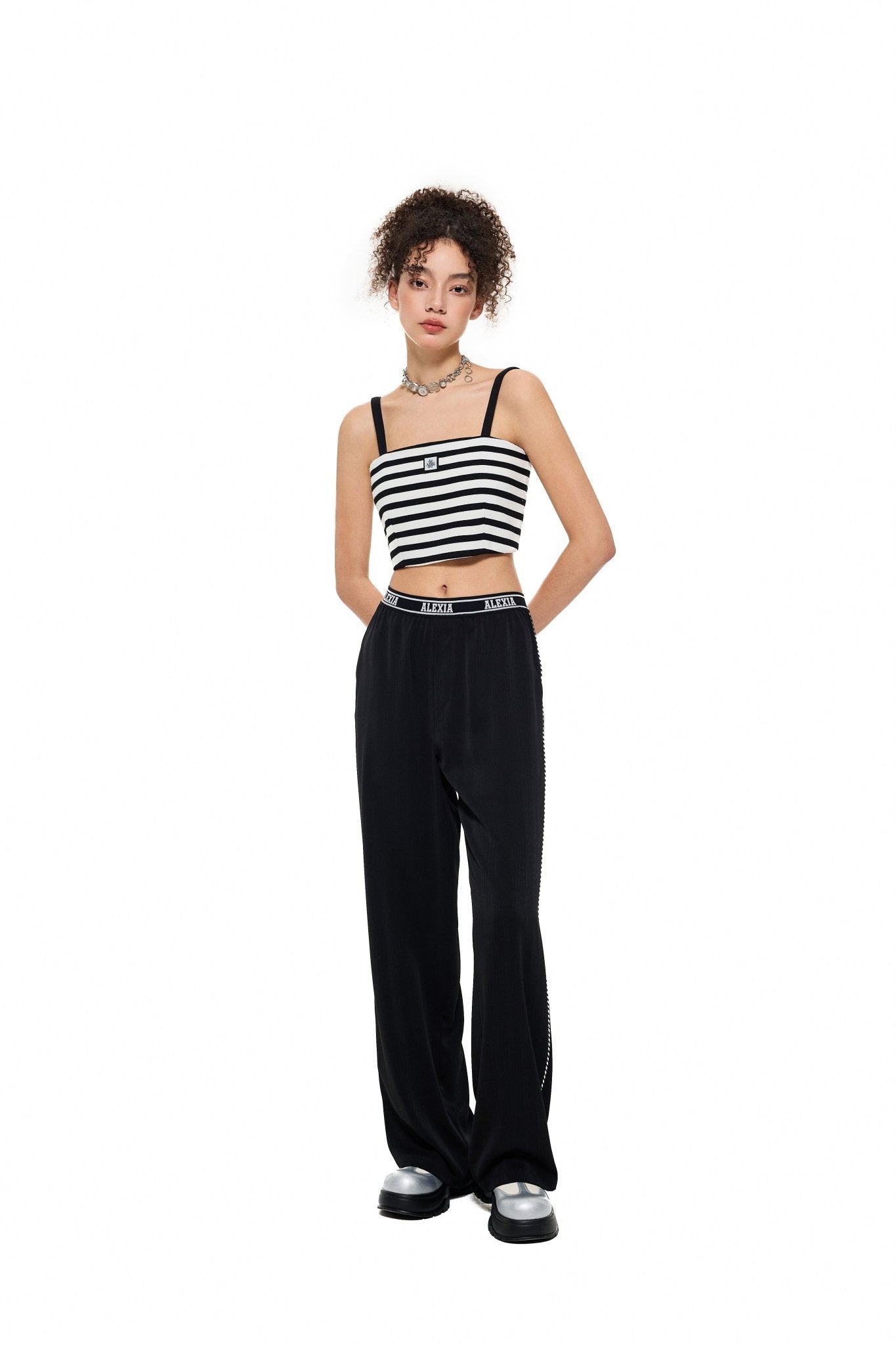 Alexia Sandra Alexia High - Waist Wide - Leg Trousers in Black | MADA IN CHINA