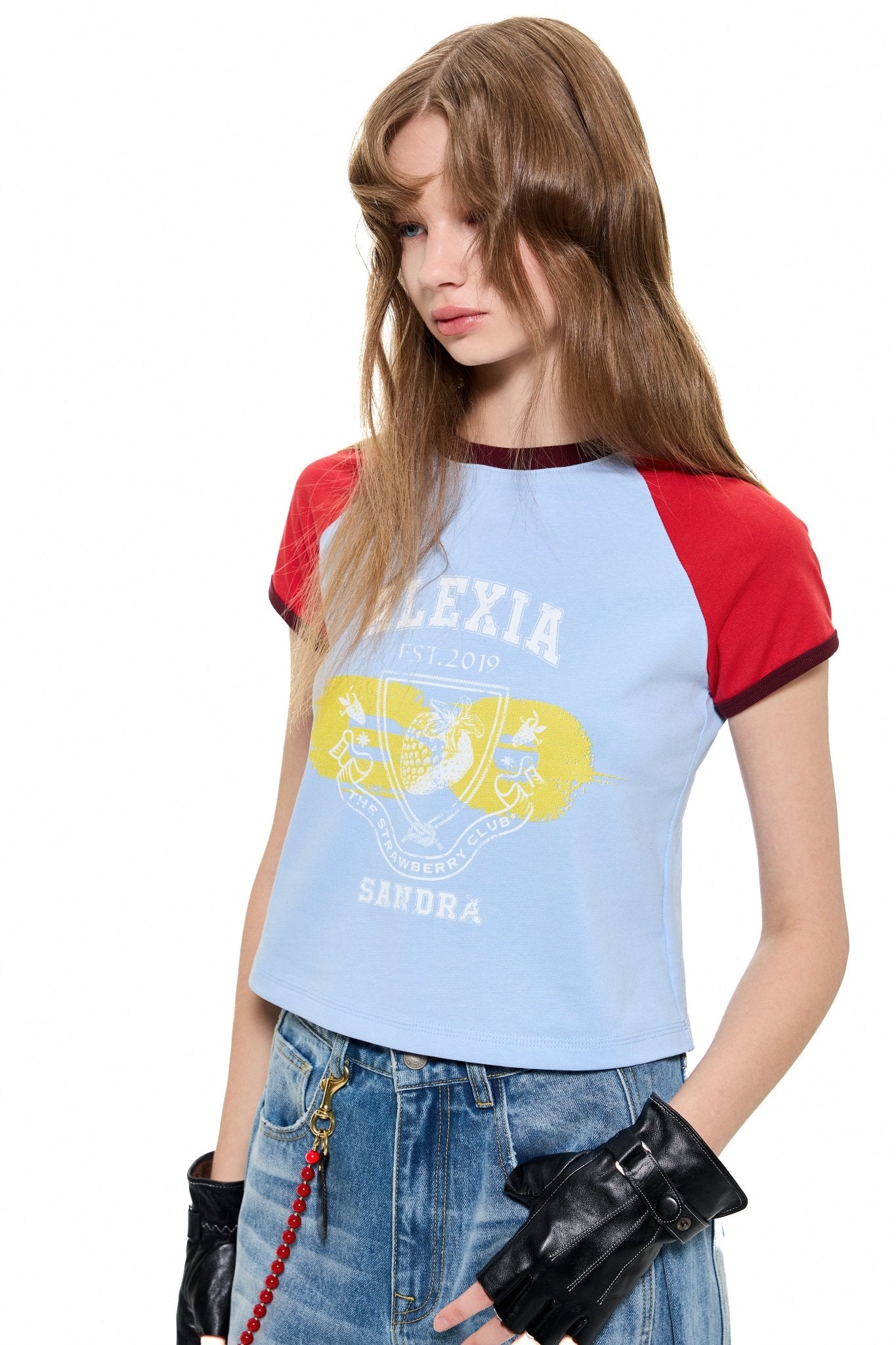 Alexia Sandra Alexia Strawberry Cropped T - Shirt in Red | MADA IN CHINA