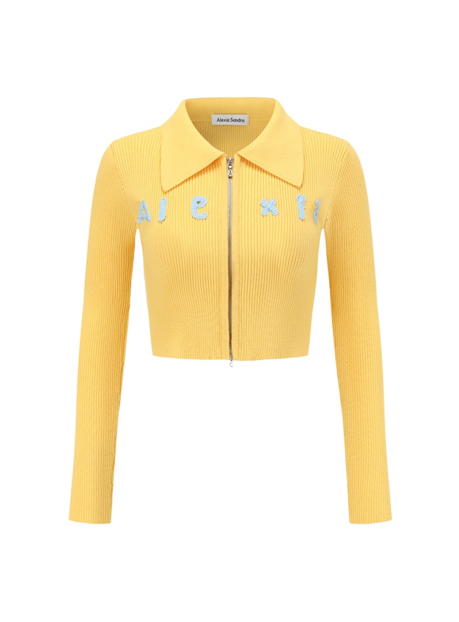 ALEXIA SANDRA Alexia Zipped Knitted Cardigan Yellow | MADA IN CHINA