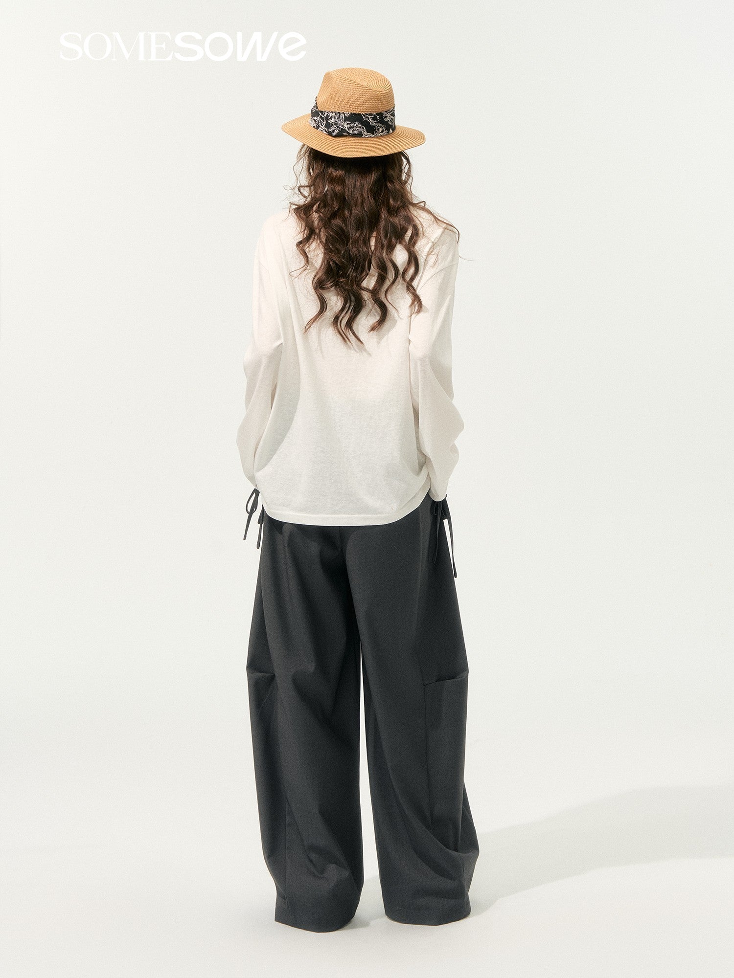 SOMESOWE American Wide - leg Scimitar Pants In Gray | MADAX