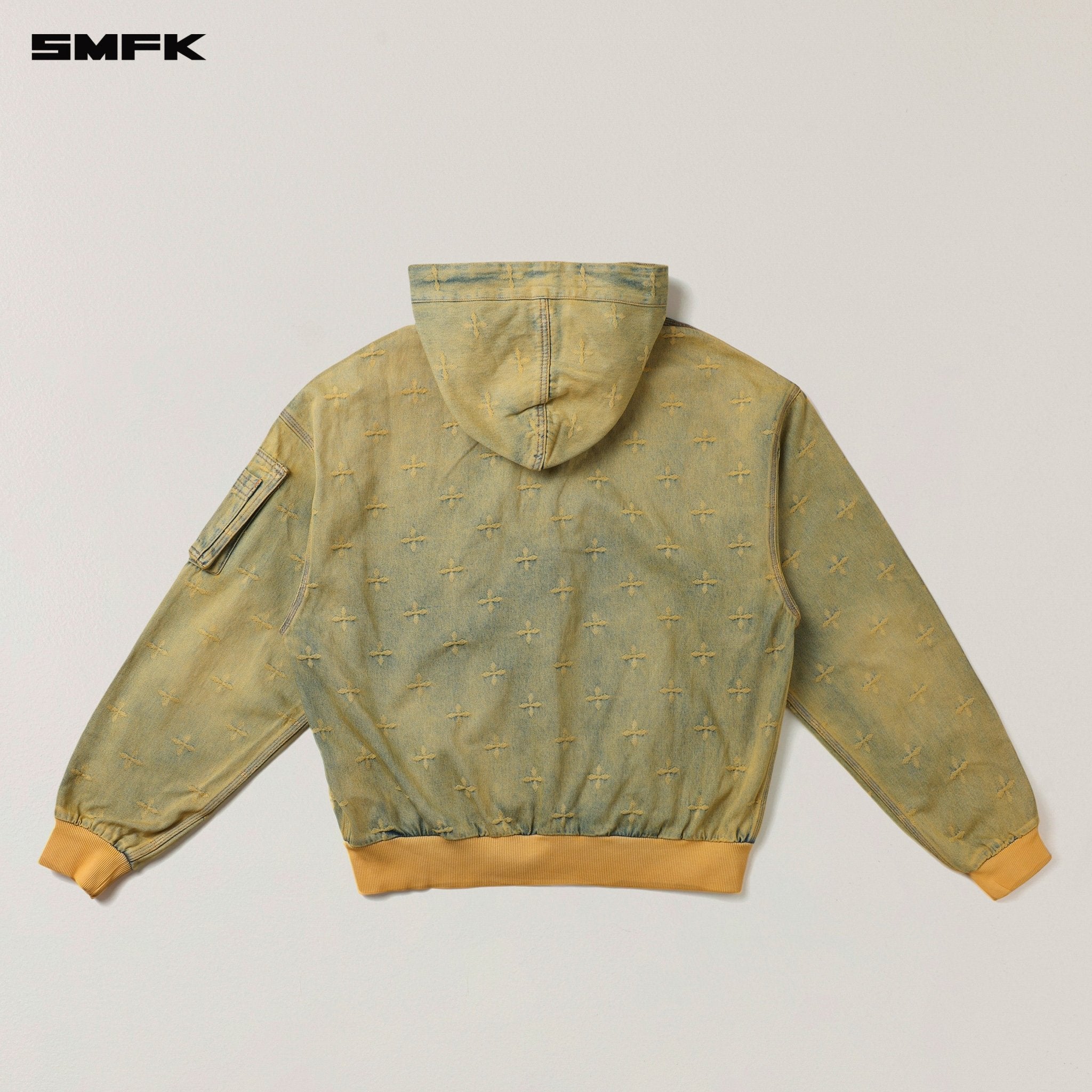 SMFK Ancient Myth Denim Oversized Hoodie In Yellow | MADAX