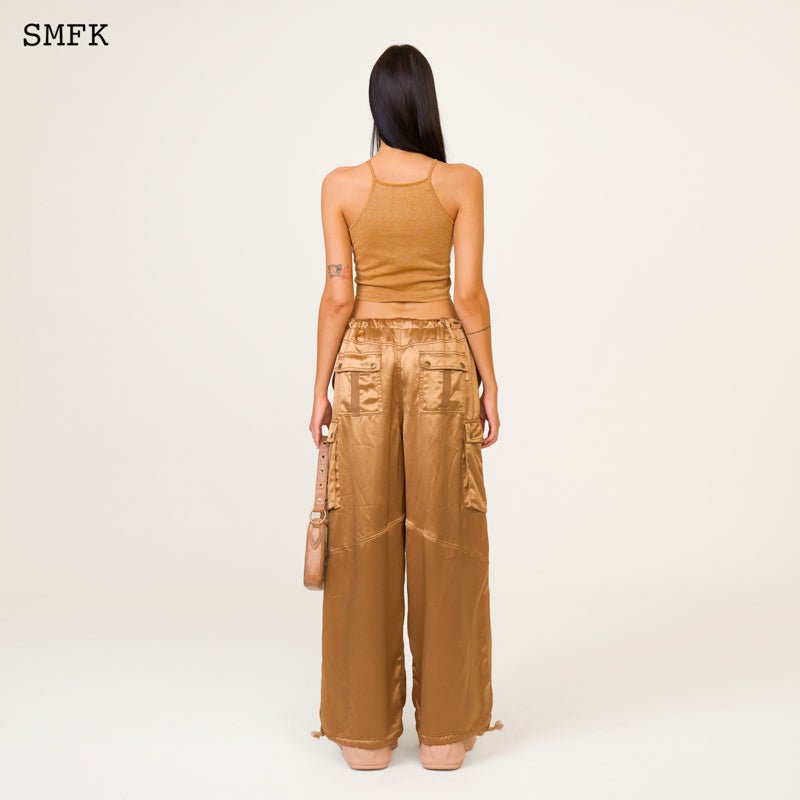 SMFK Ancient Myth Gold Snake Satin Vintage Paratrooper Pants | MADA IN CHINA