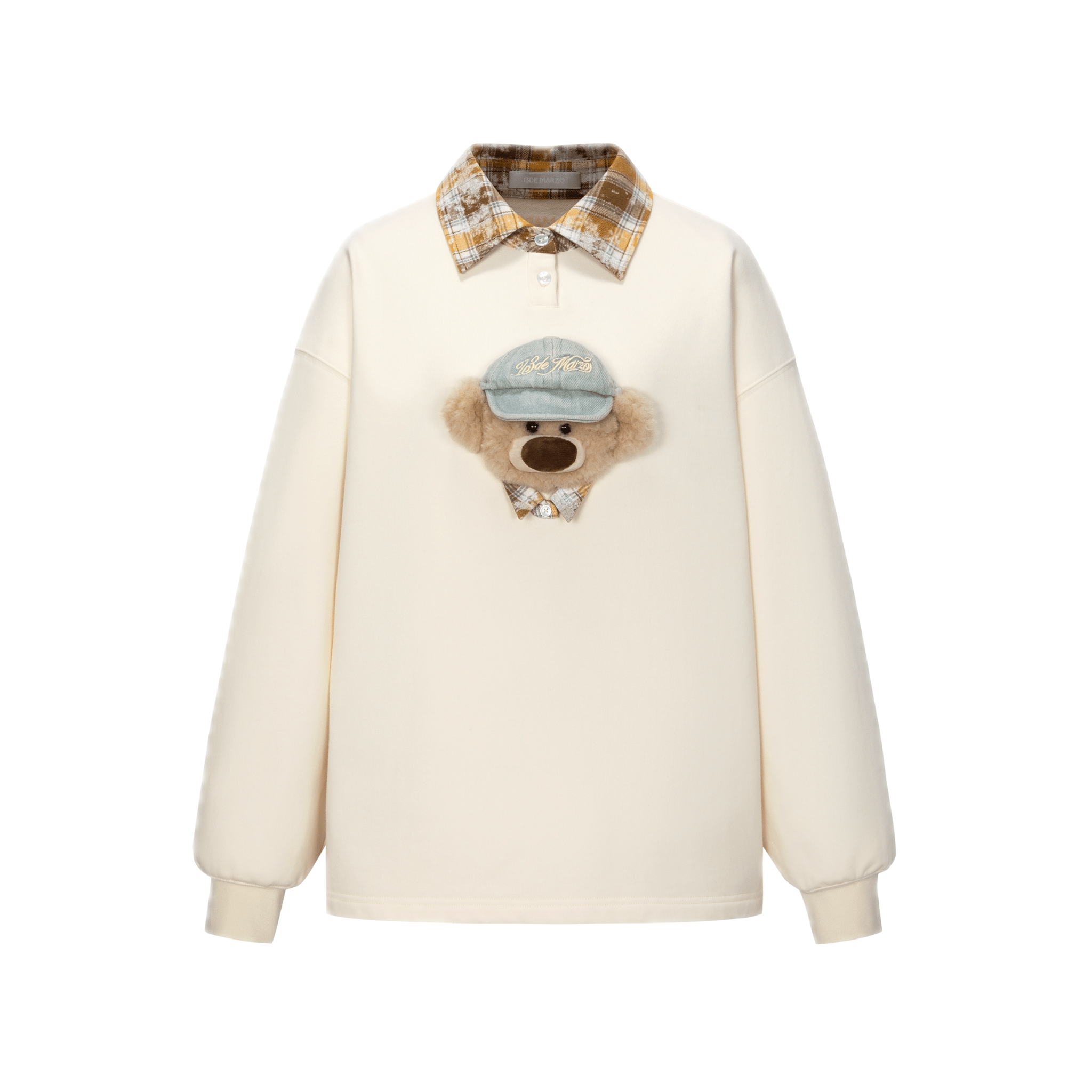 13DE MARZO Apricot - colored 3D Bear Hooded Pullover Sweatshirt | MADAX