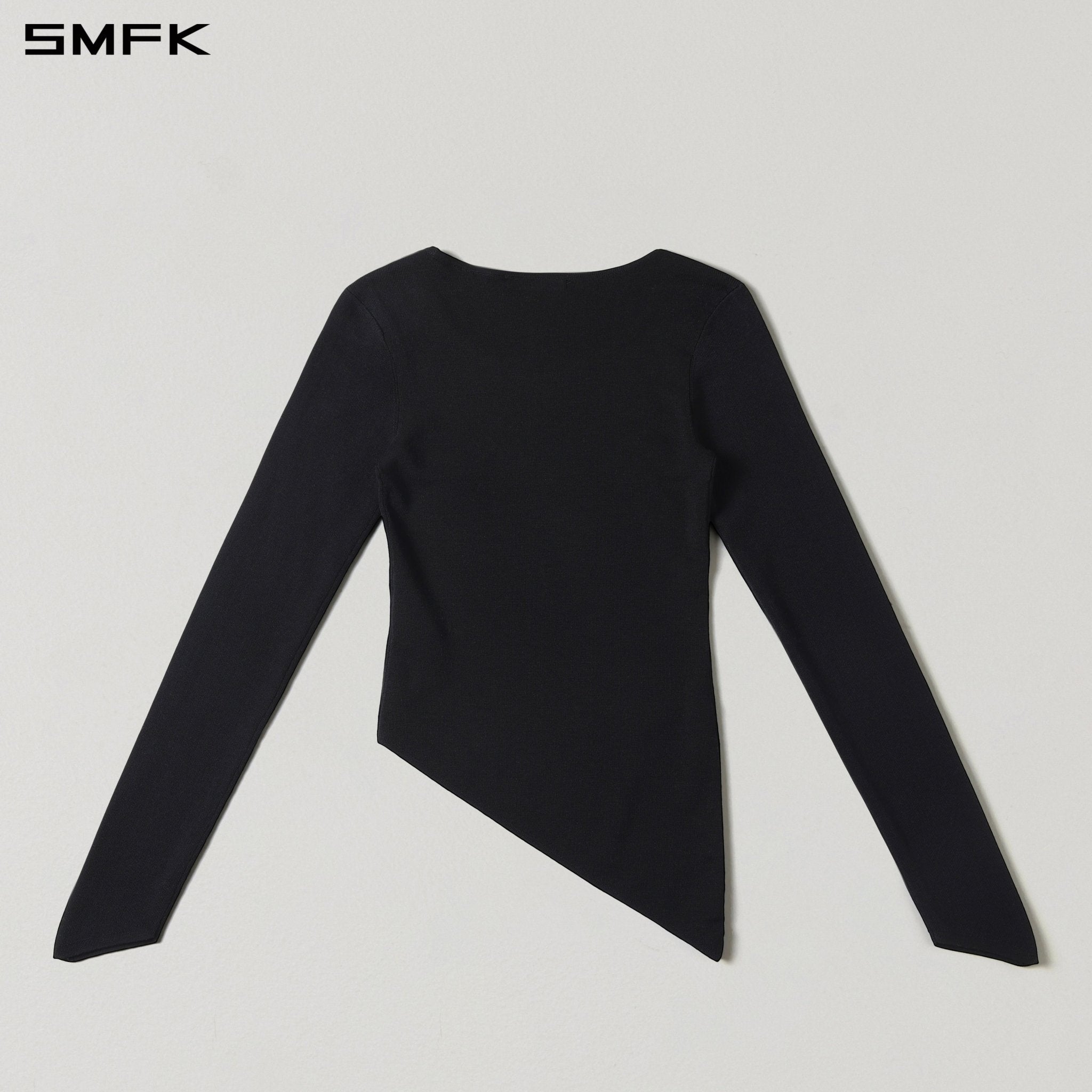 SMFK Asymmetrical Knit Top in Black | MADAX