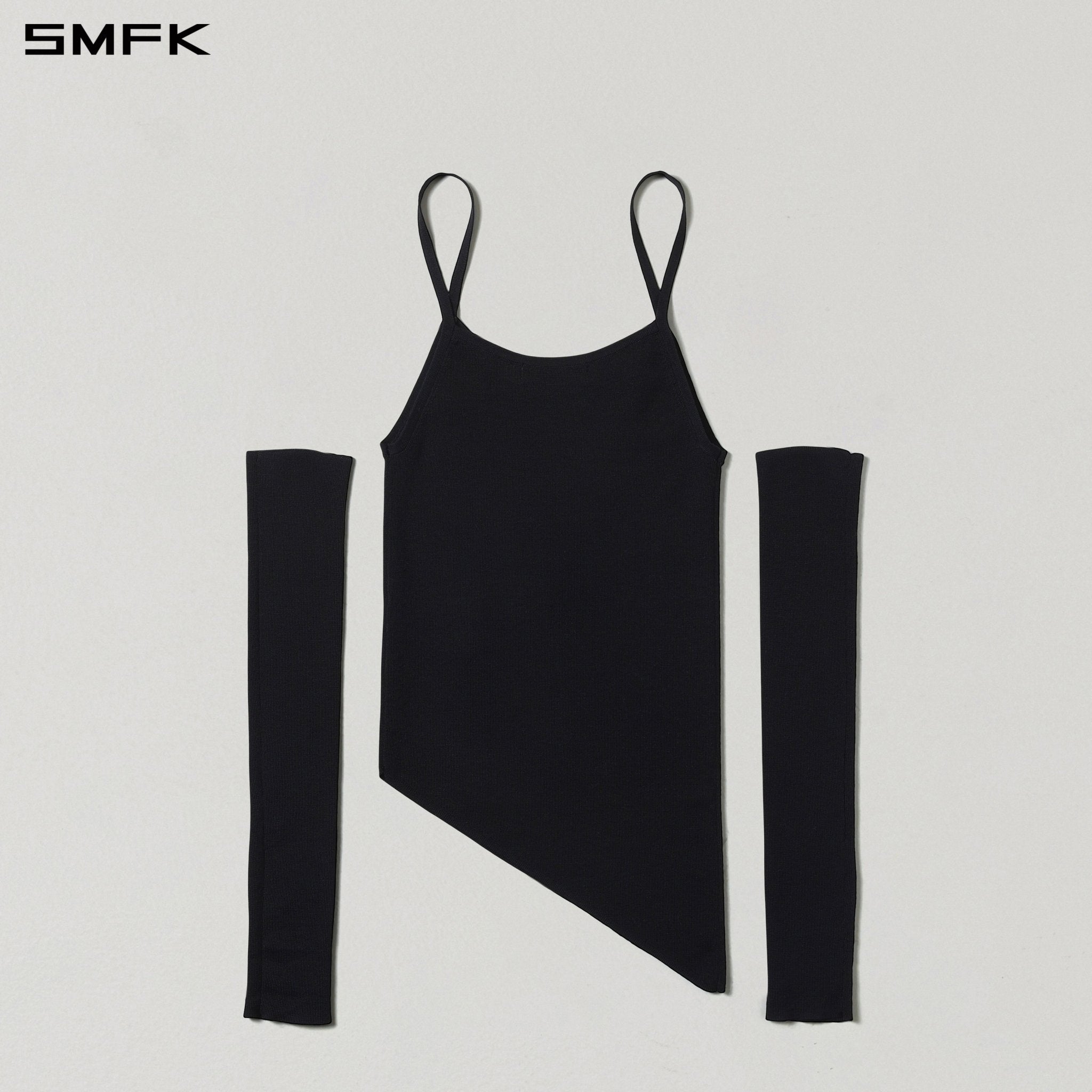 SMFK Asymmetrical Knitted Camisole in Black | MADAX